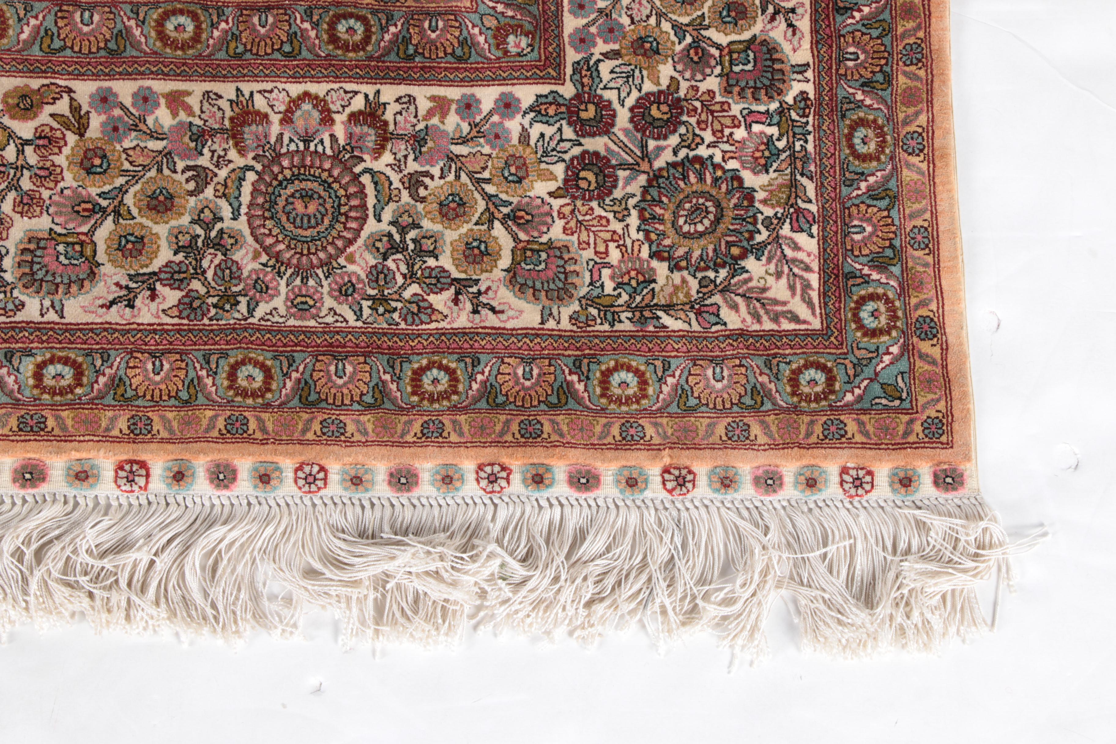 Finely Hand-Knotted Nanyang Chinese Silk Area Rug