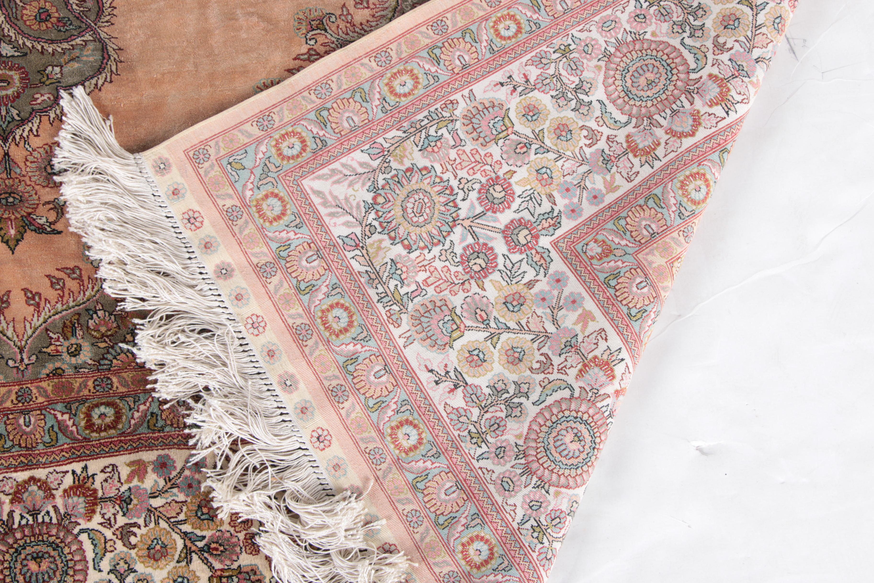 Finely Hand-Knotted Nanyang Chinese Silk Area Rug