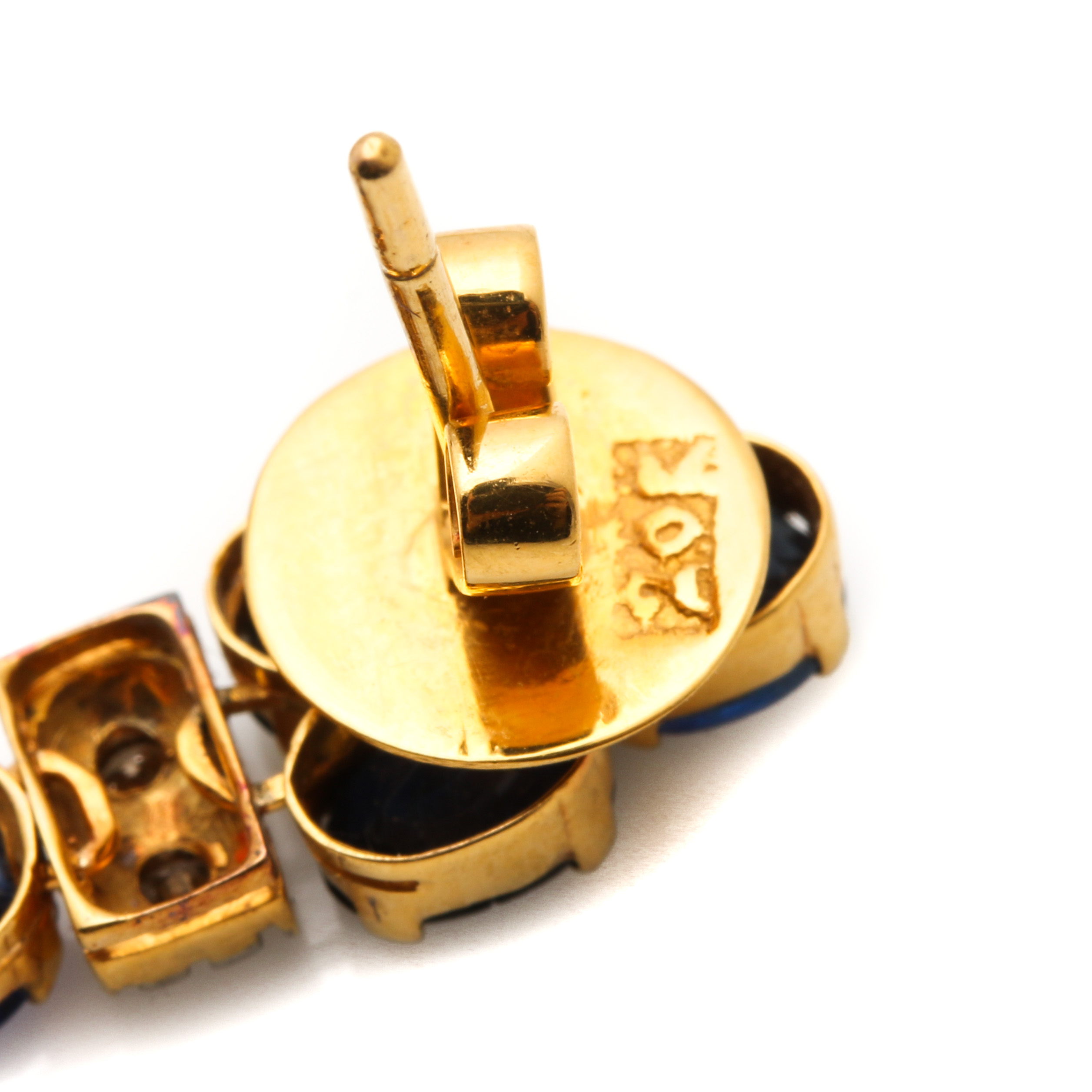 18K Yellow Gold 37.50 CTW Sapphire and 1.47 CTW Earrings and Necklace Selection