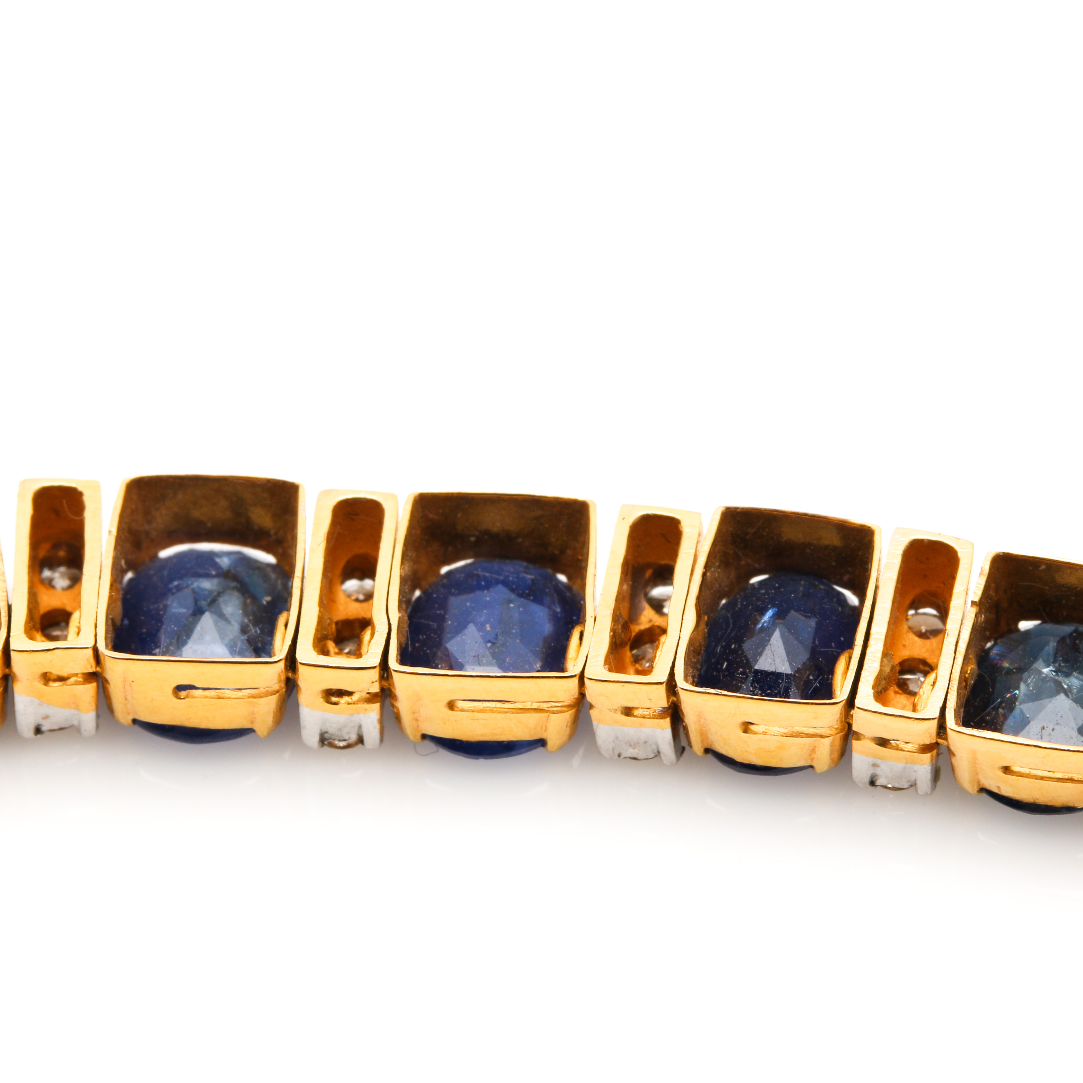 18K Yellow Gold 37.50 CTW Sapphire and 1.47 CTW Earrings and Necklace Selection