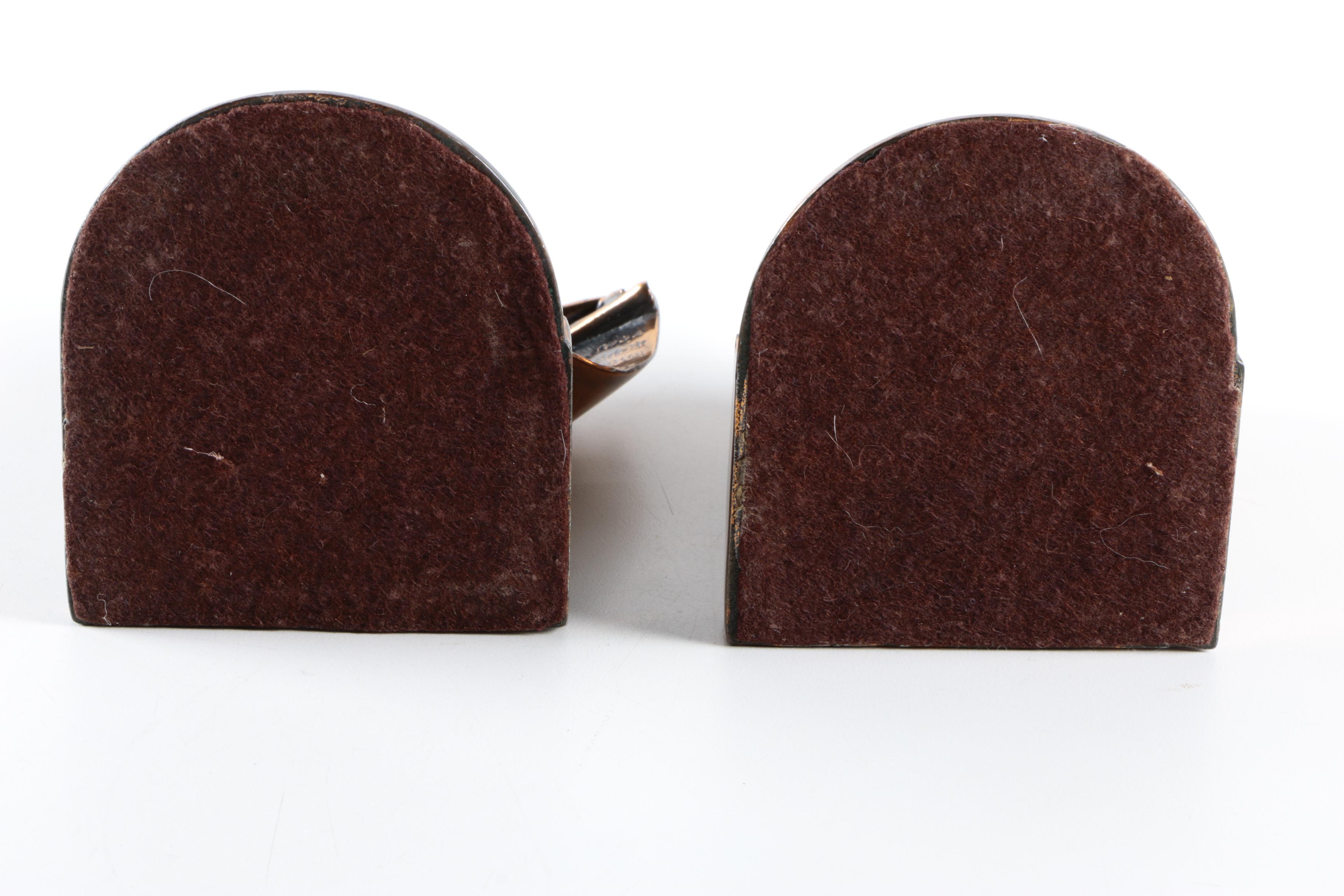 1930s John Ruhl Sculpted Bronze Clad Roman Scholar Bookends