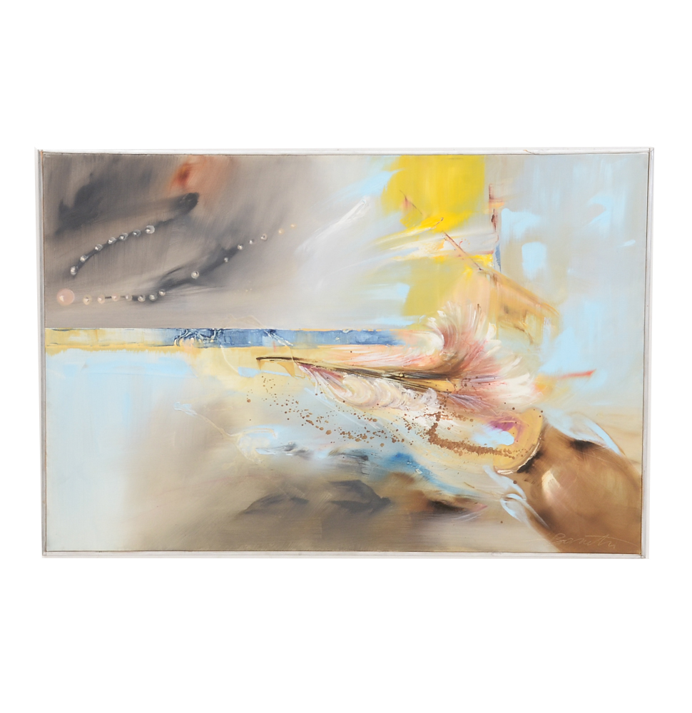 Franco Bonetti Signed Oil Painting "Spices, Pearls, Feathers"