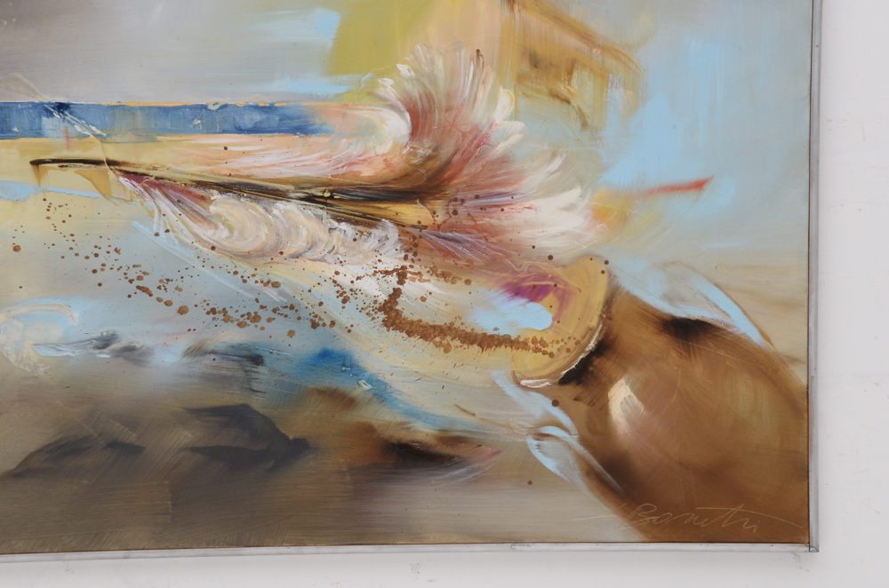 Franco Bonetti Signed Oil Painting "Spices, Pearls, Feathers"