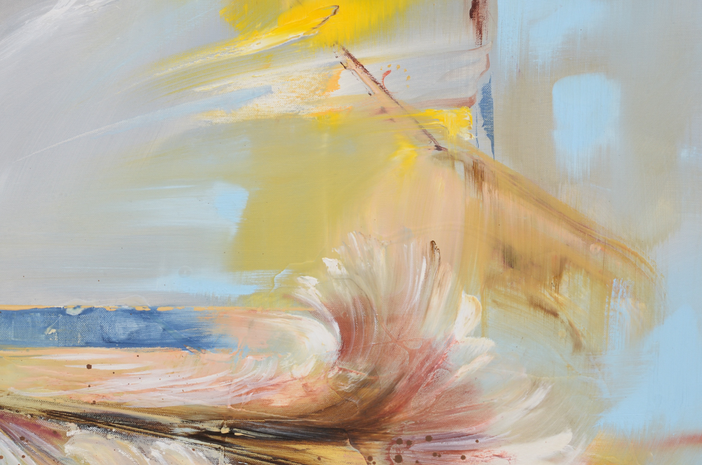 Franco Bonetti Signed Oil Painting "Spices, Pearls, Feathers"