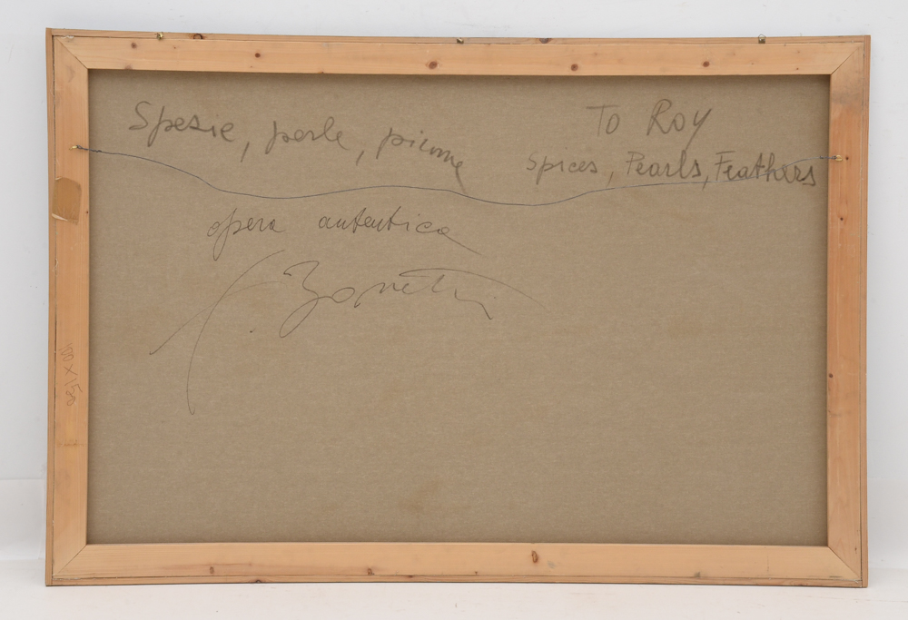 Franco Bonetti Signed Oil Painting "Spices, Pearls, Feathers"