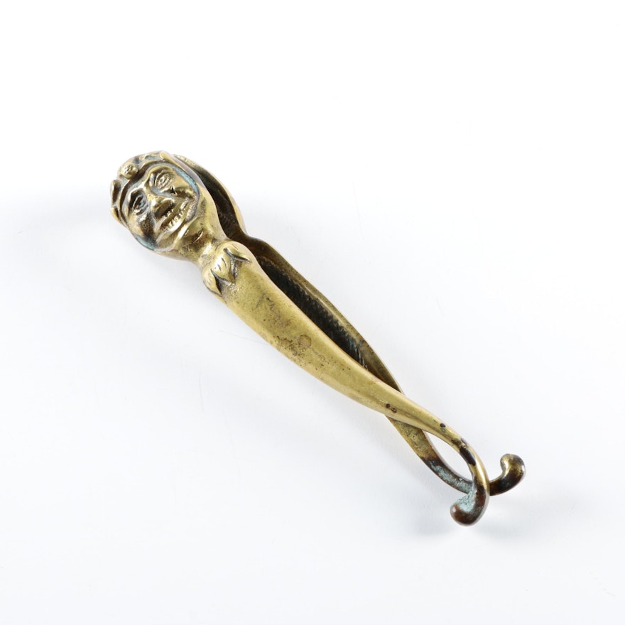 Vintage Art Deco Brass Jester Nutcracker
