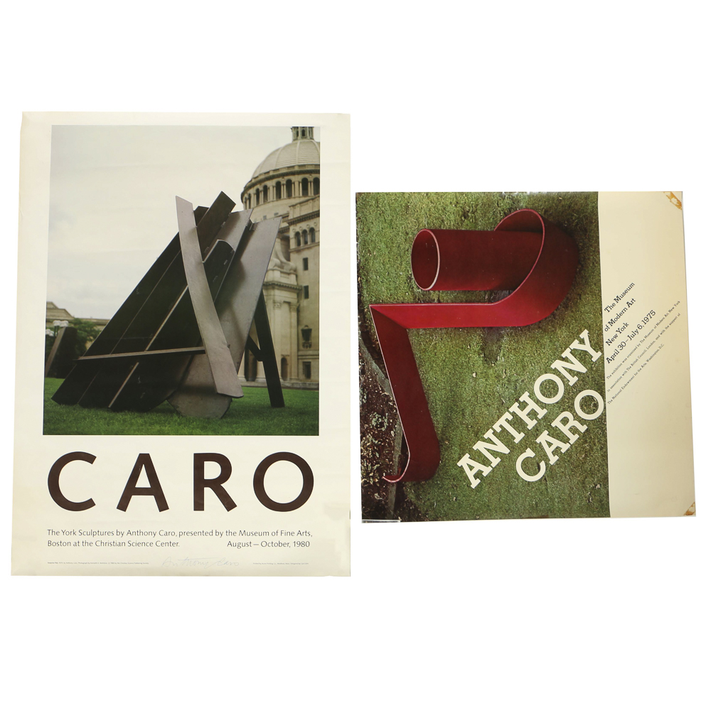 Pair of Offset Lithograph Museum Posters, including One Signed by Anthony Caro