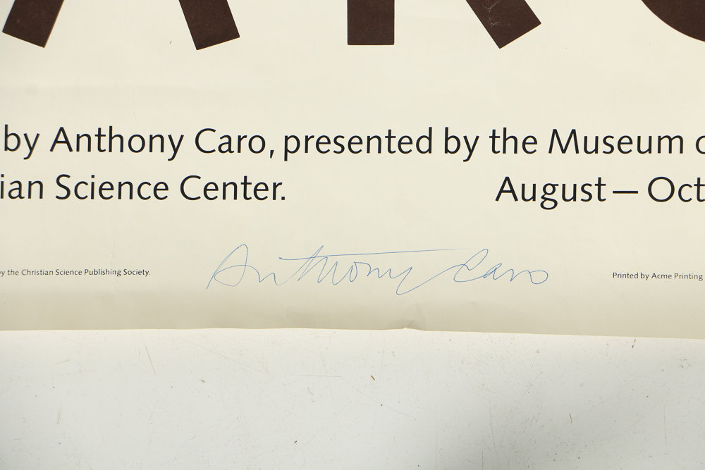 Pair of Offset Lithograph Museum Posters, including One Signed by Anthony Caro
