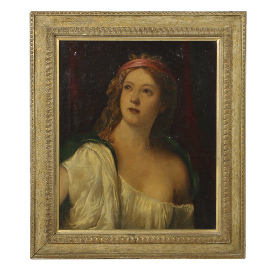 Oil Portrait on Canvas of Classical Female Figure