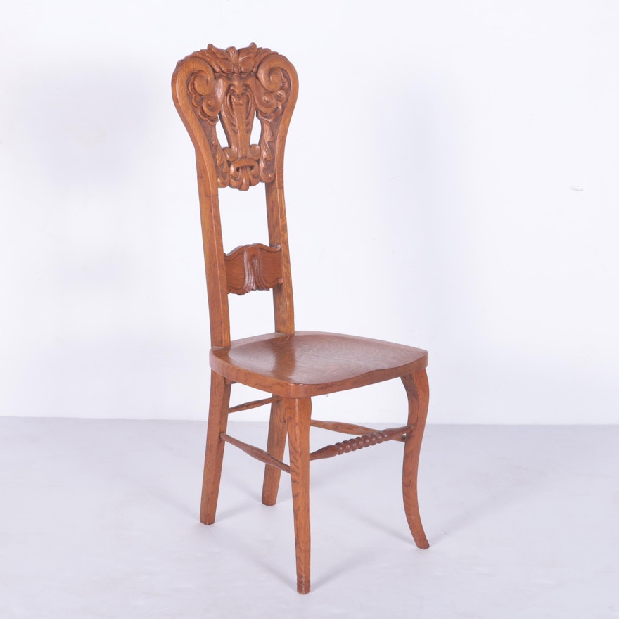 North Wind Carved Oak Chair