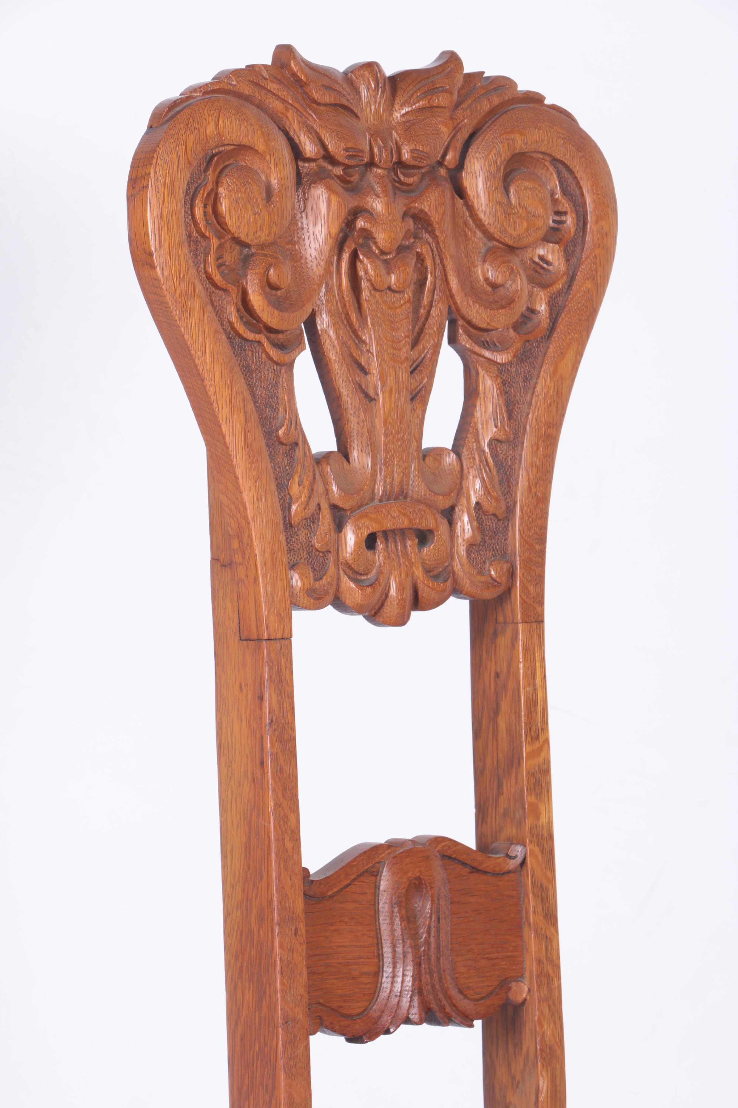 North Wind Carved Oak Chair