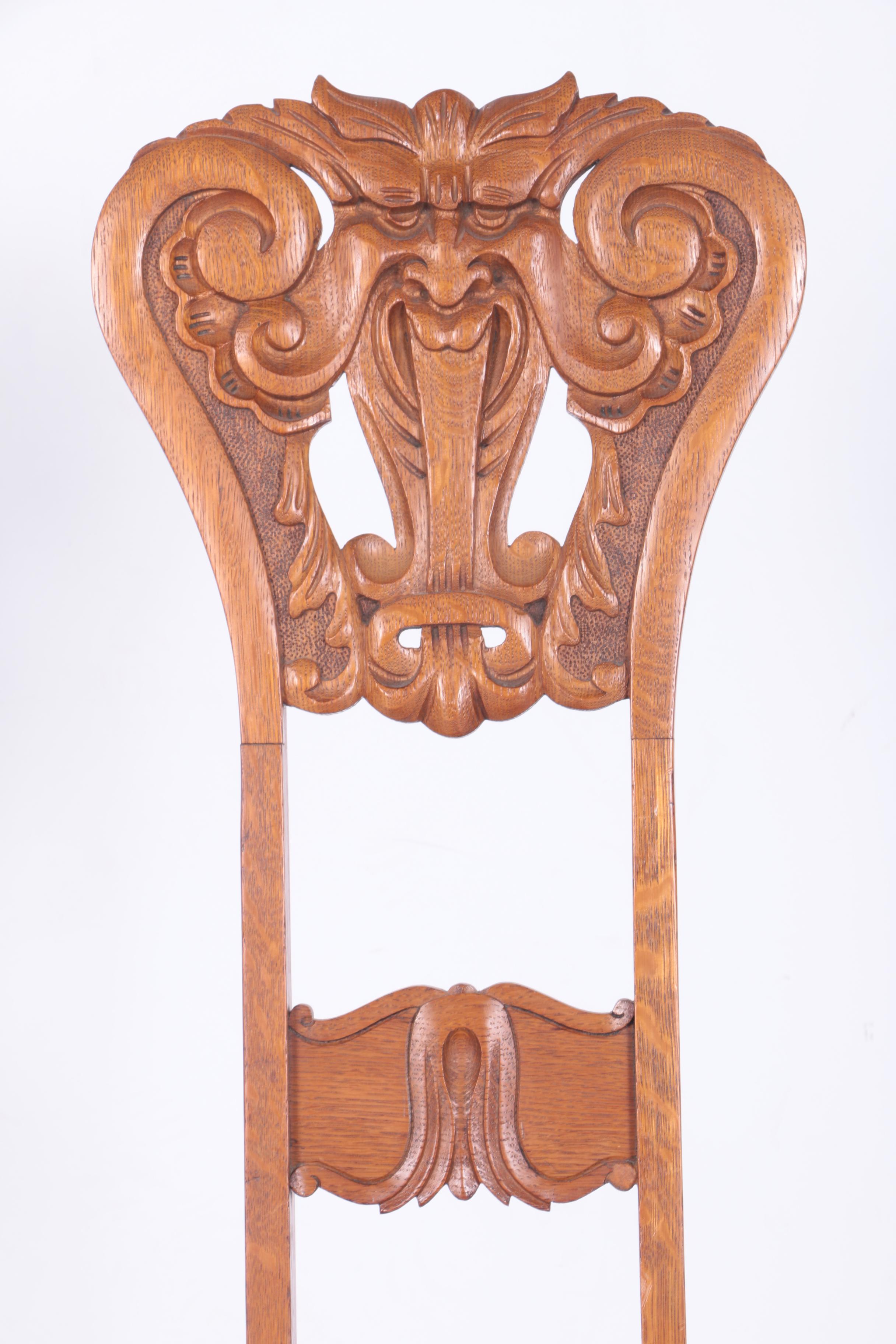 North Wind Carved Oak Chair