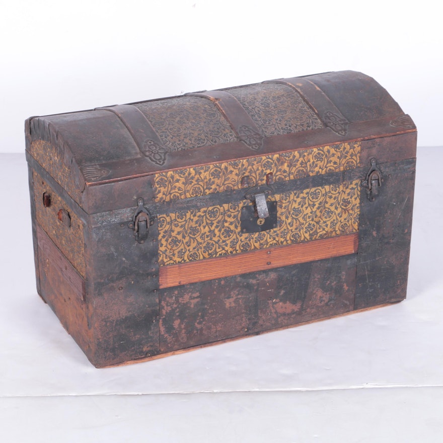 Antique Domed Travelling Trunk