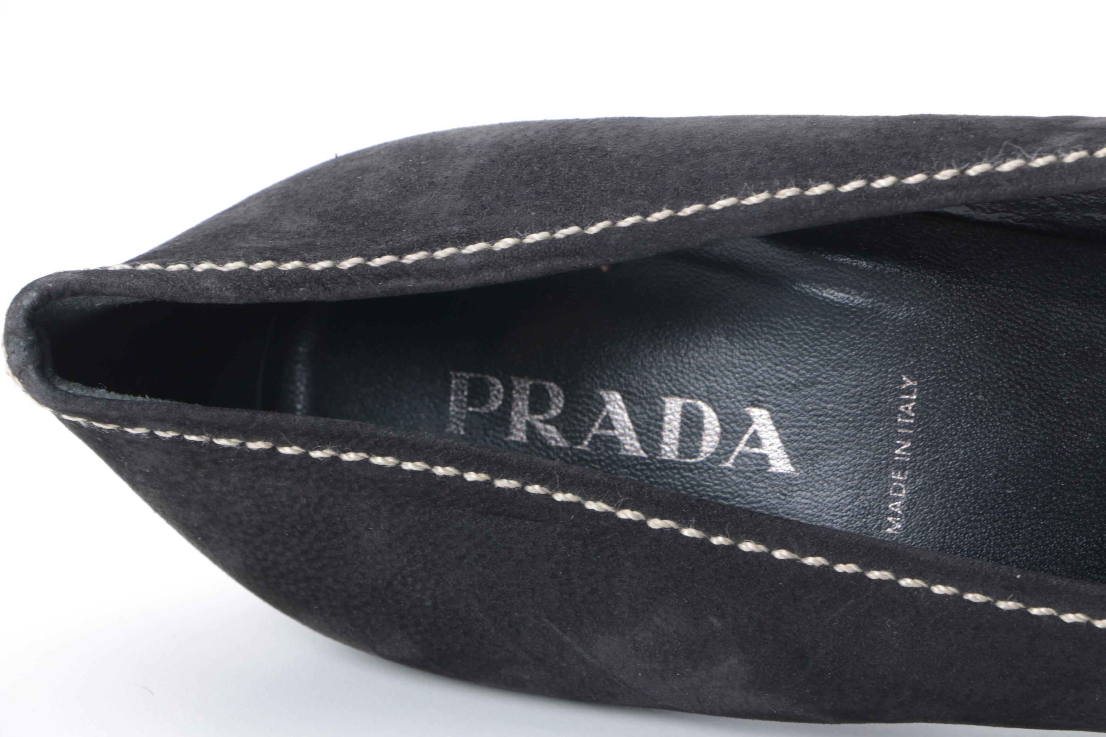 Prada Black Suede Heels