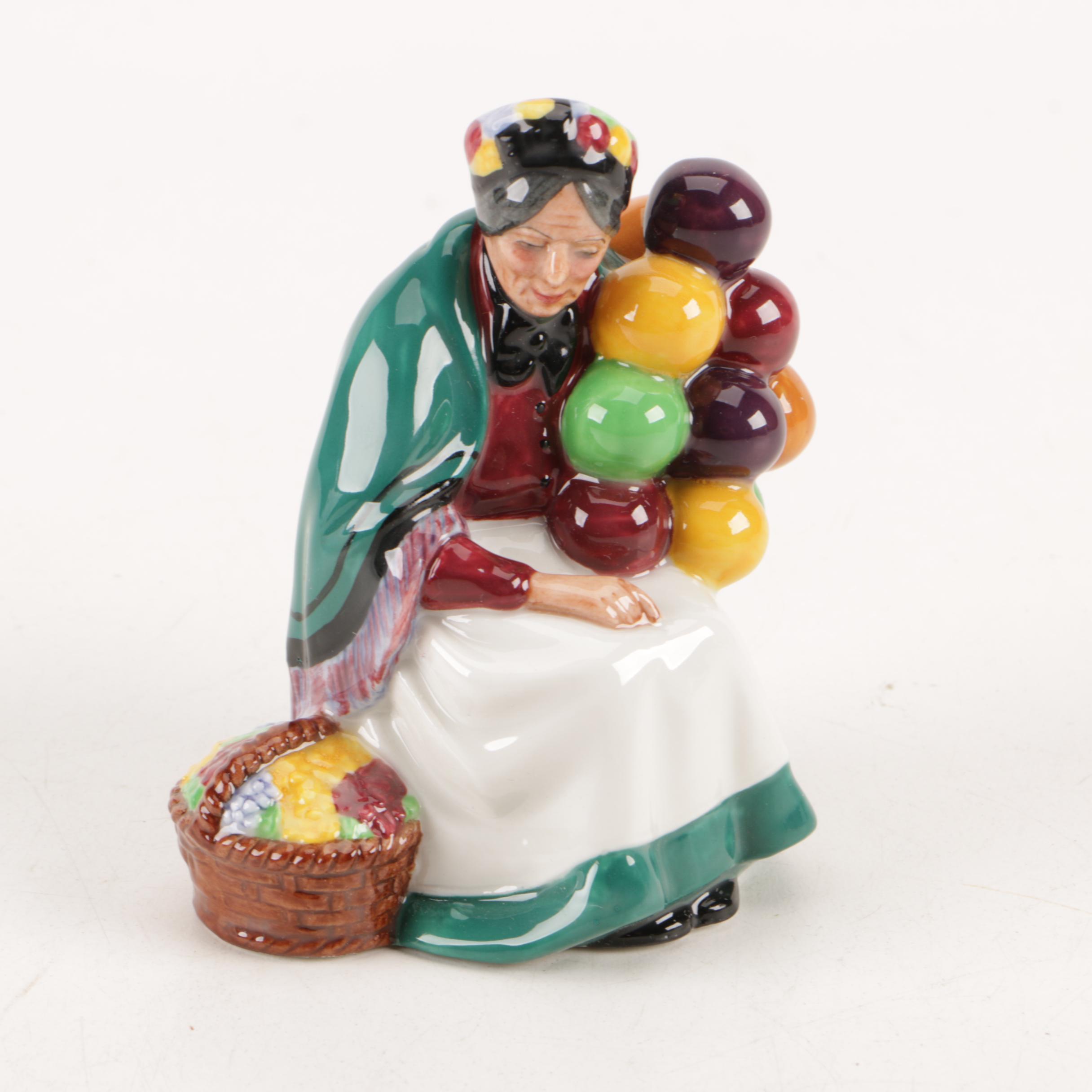 Hand-Decorated Royal Doulton Figurine "The Old Balloon Seller"