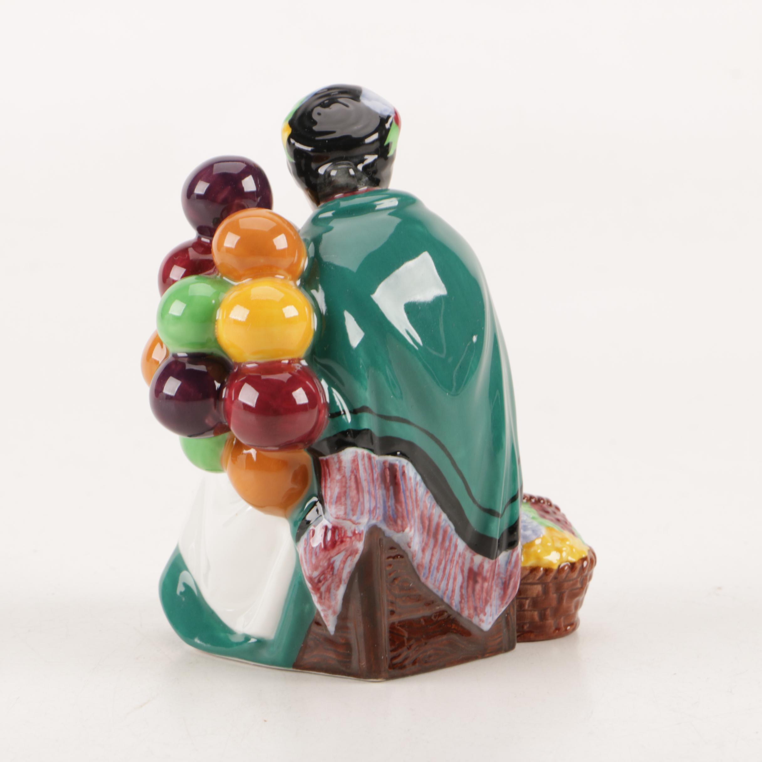 Hand-Decorated Royal Doulton Figurine "The Old Balloon Seller"
