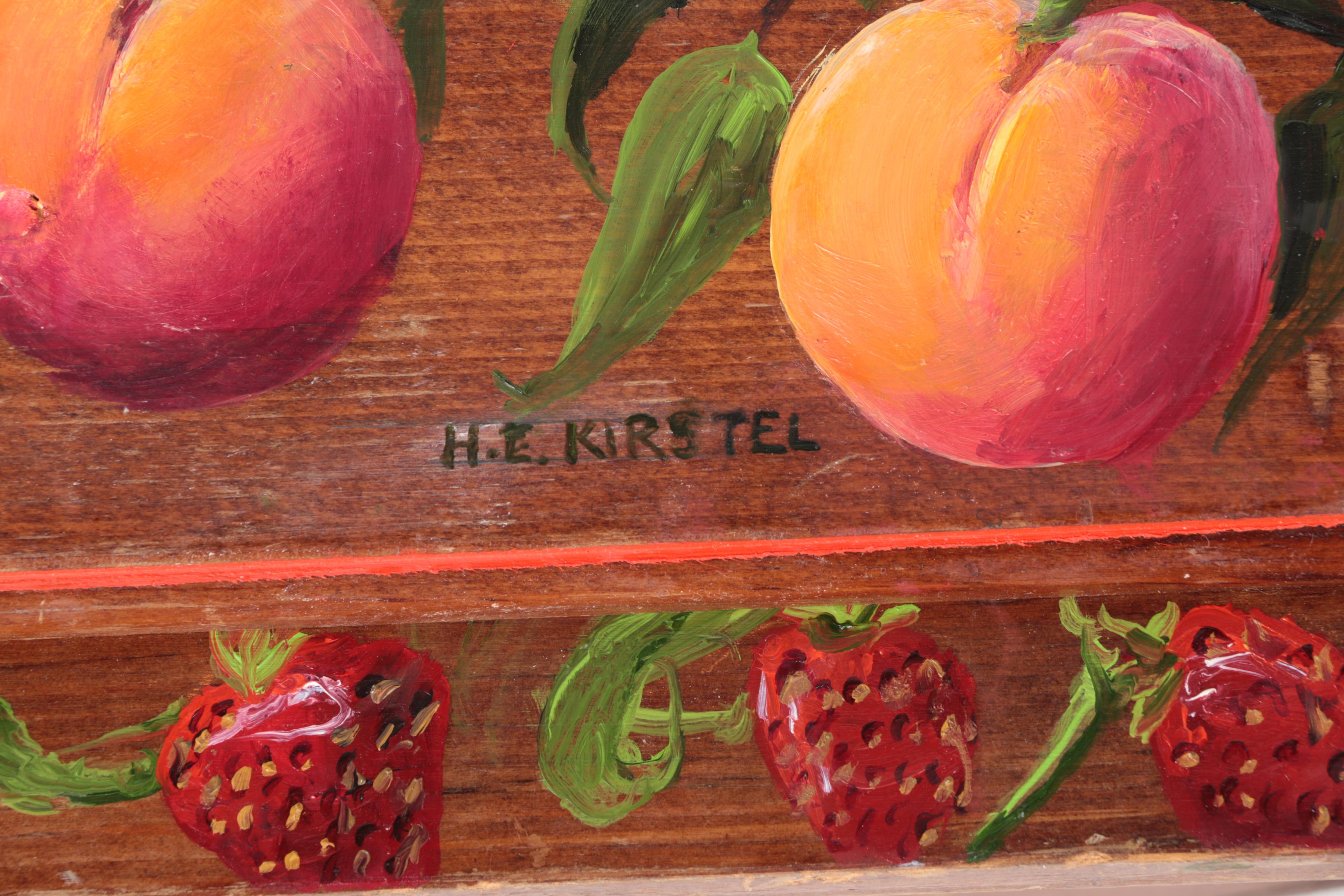 Vintage Folk Art Hanging Corner Cupboard by H.E. Kirstel