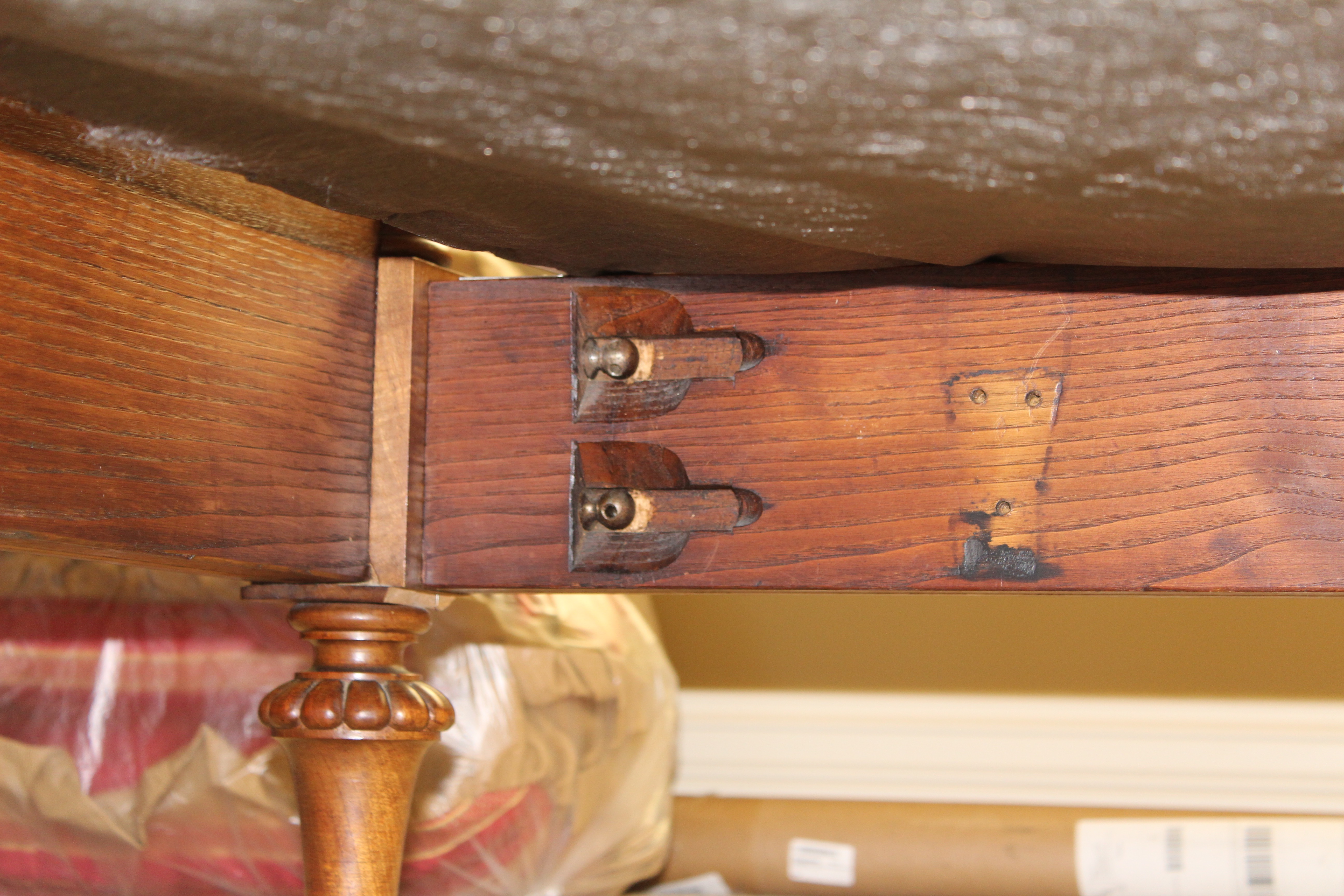 Antique French Louis XVI-Style Bed Frame With Queen-Size Mattress Set