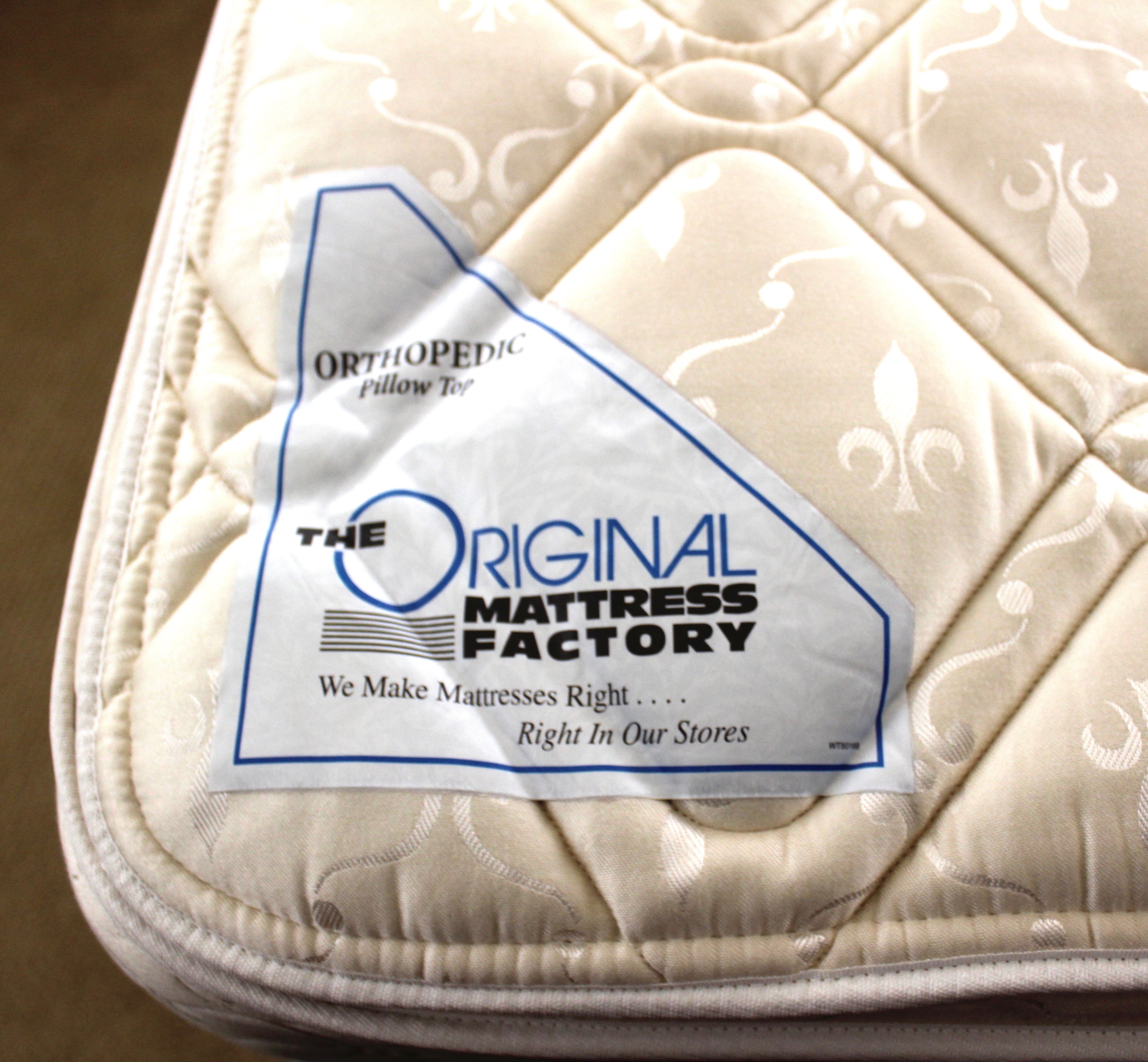 Antique French Louis XVI-Style Bed Frame With Queen-Size Mattress Set