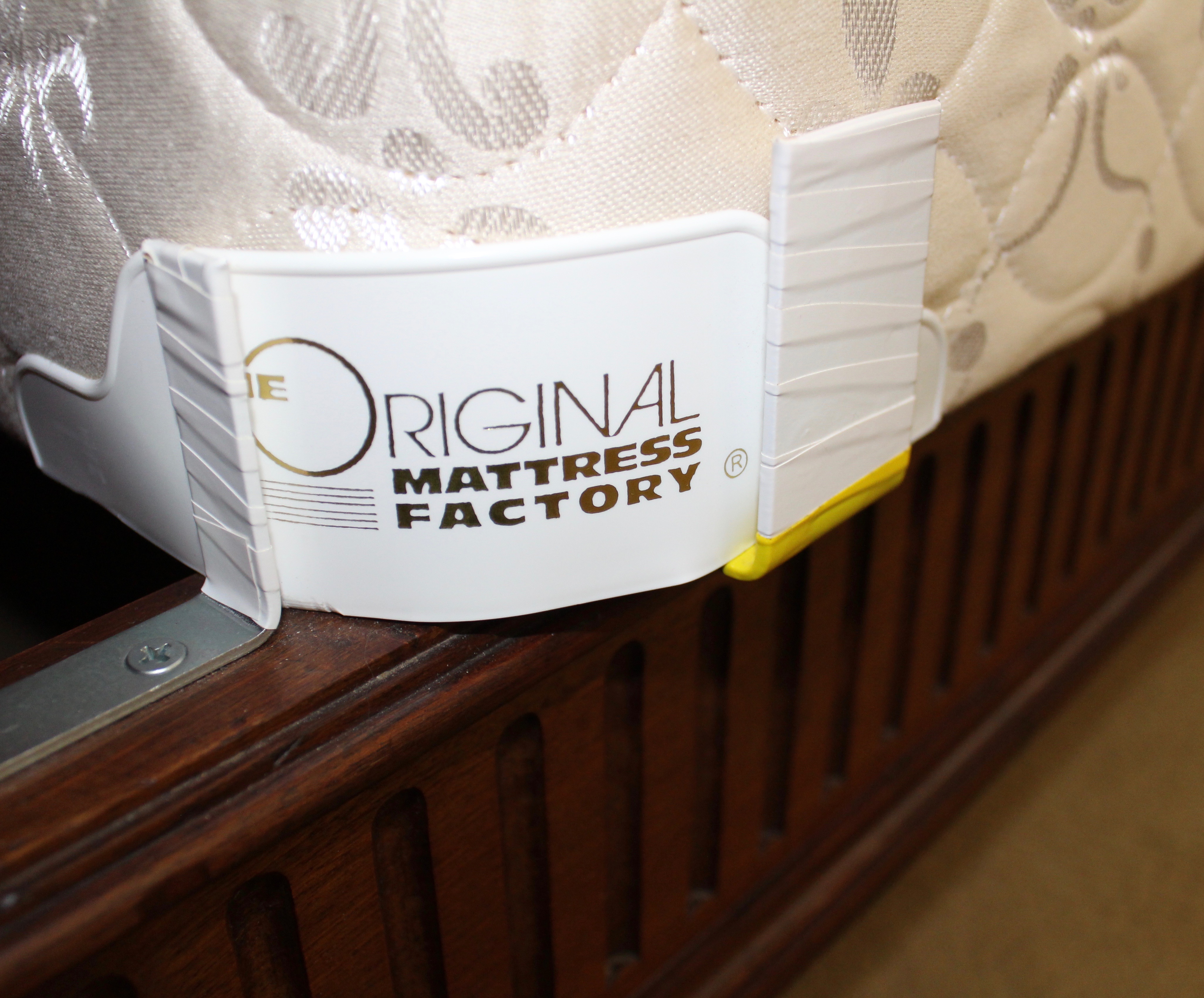 Antique French Louis XVI-Style Bed Frame With Queen-Size Mattress Set