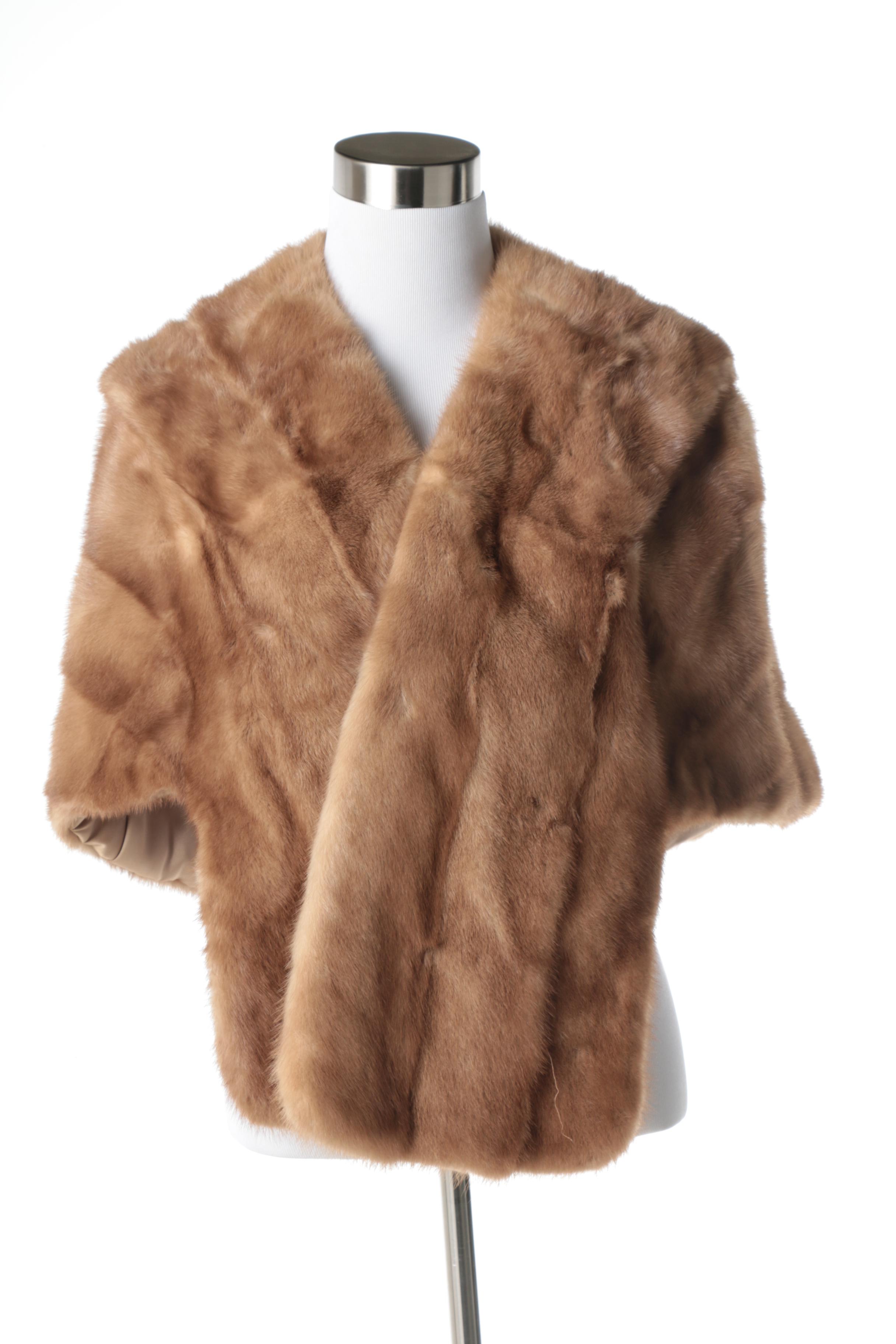 Vintage Pastel Mink Fur Stole