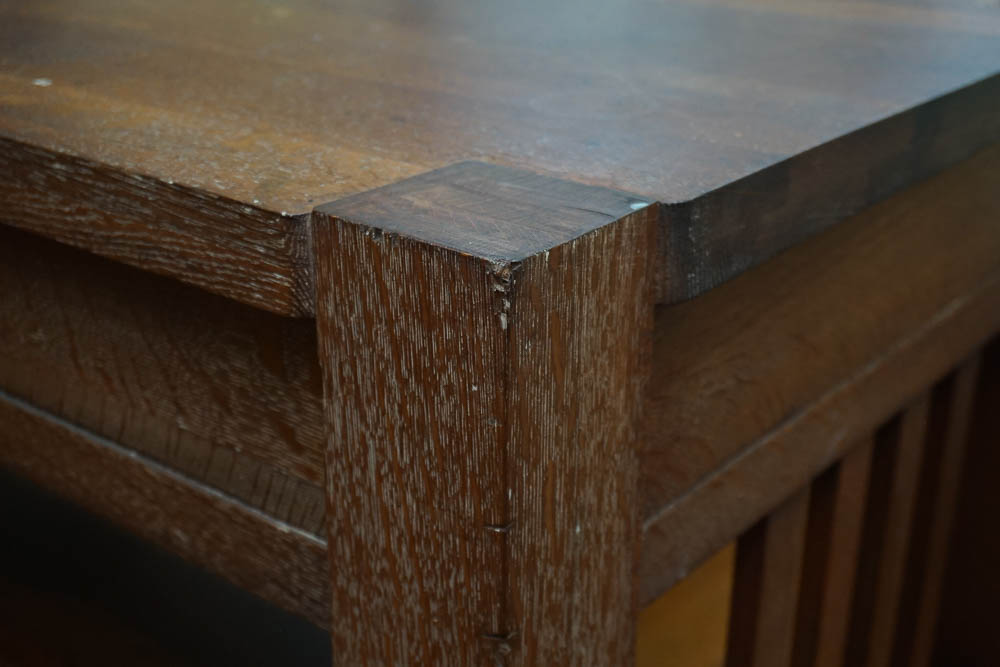 Early 1900s Mission Oak Library Table by Knoxville Tables