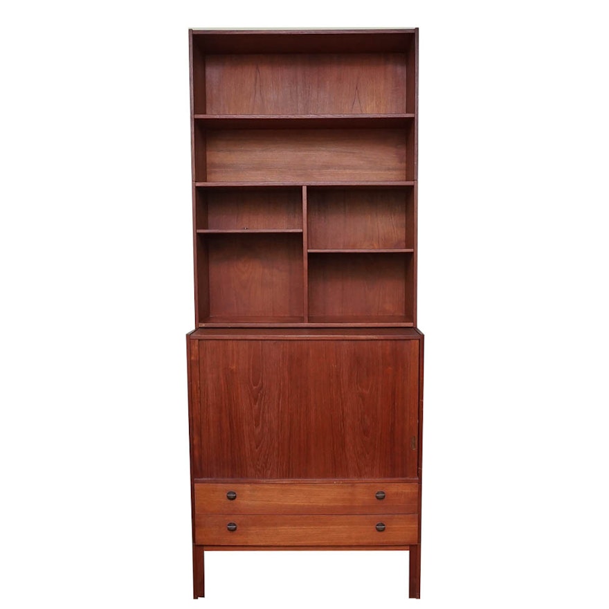 Danish Modern Credenza with Step Back Shelving