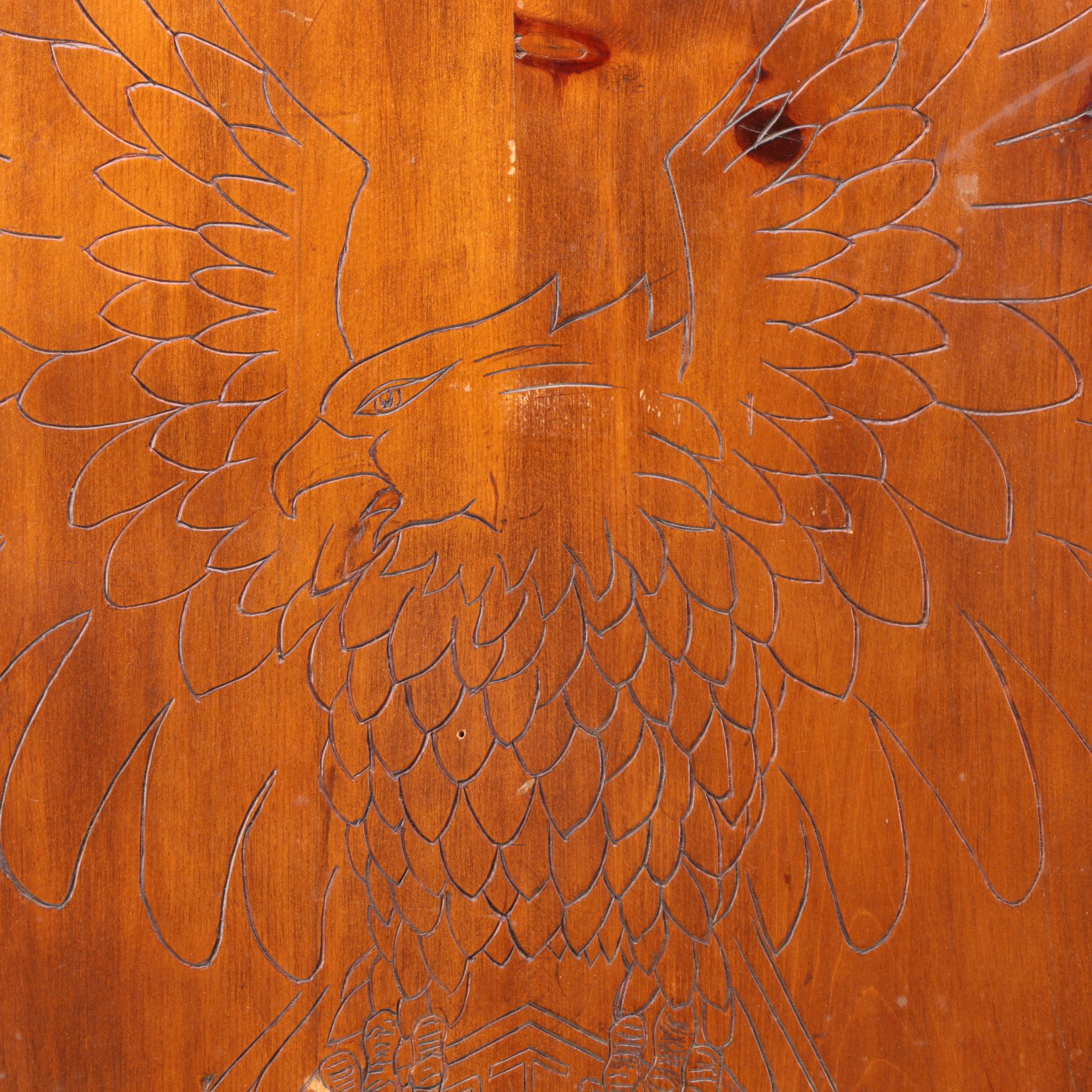 Harley Davidson Emblem Wood Carving