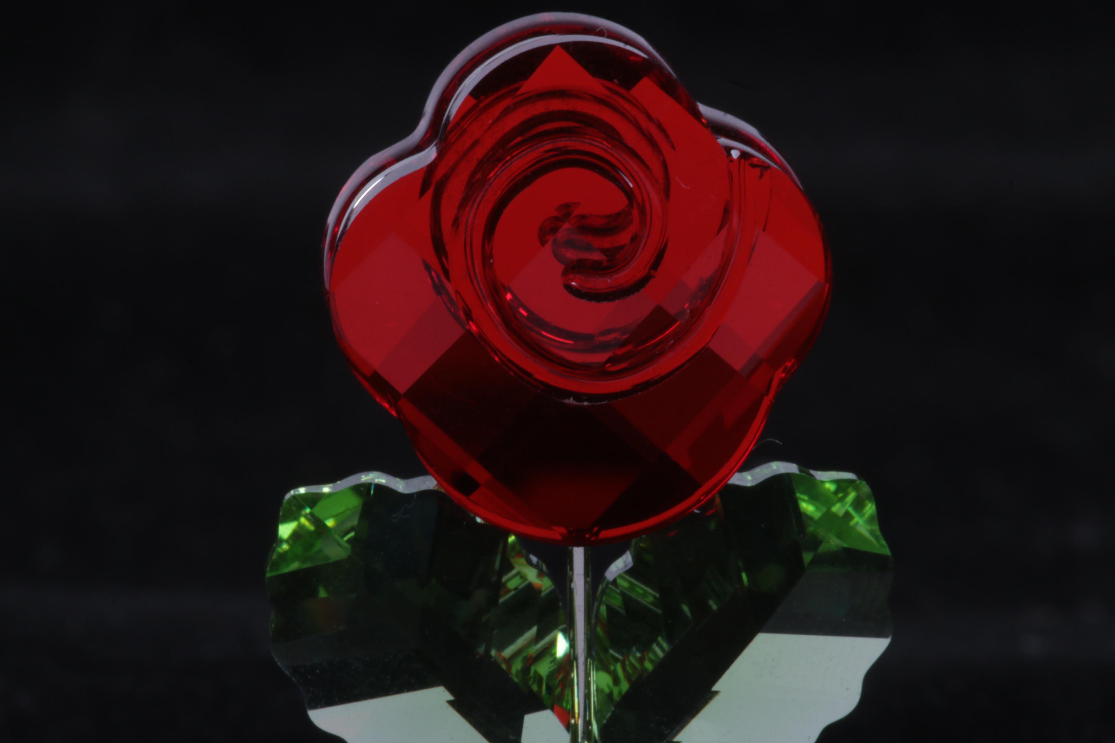 Swarovski Crystal Red Rose Figurine