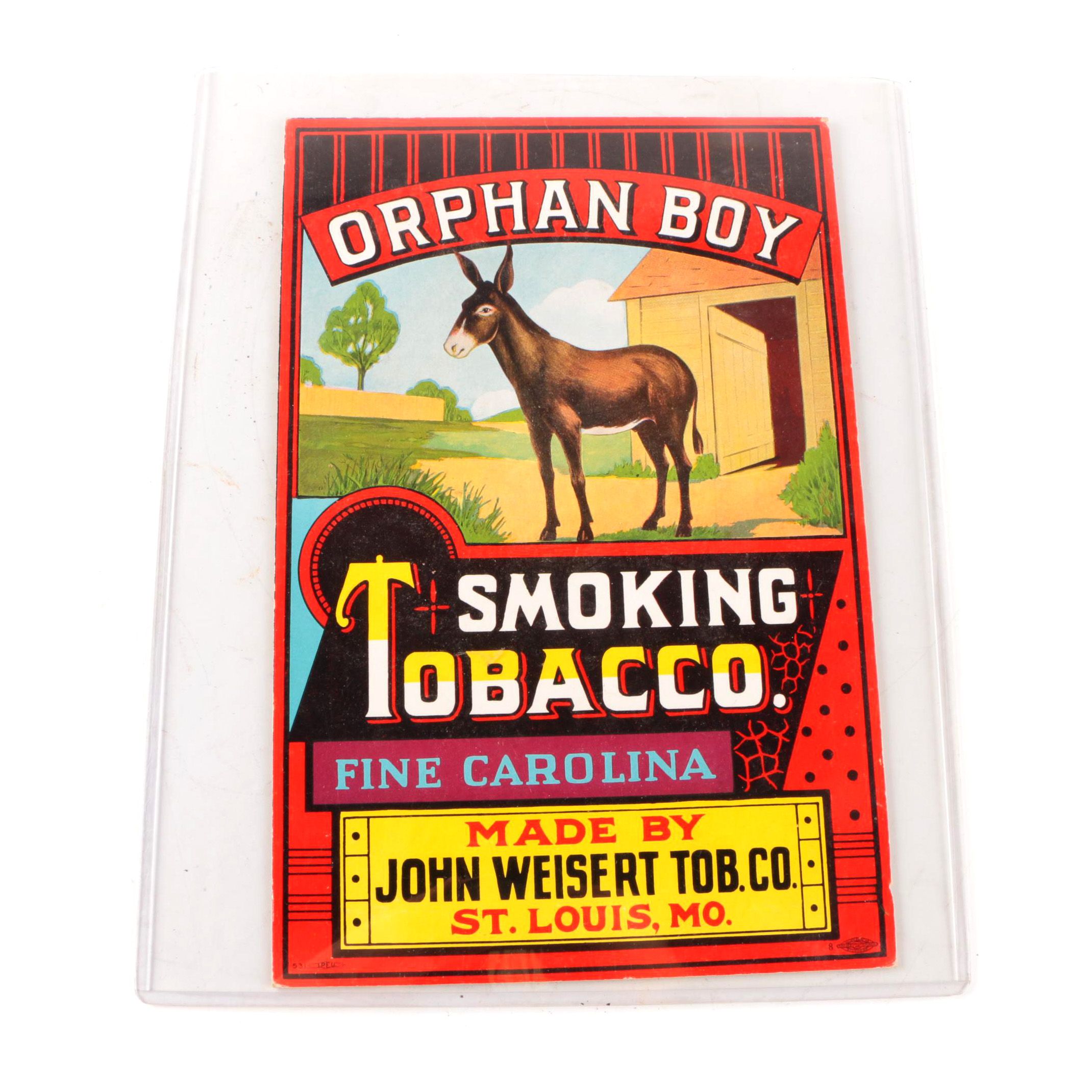 Orphan Boy Smoking Tobacco Cardboard Poster