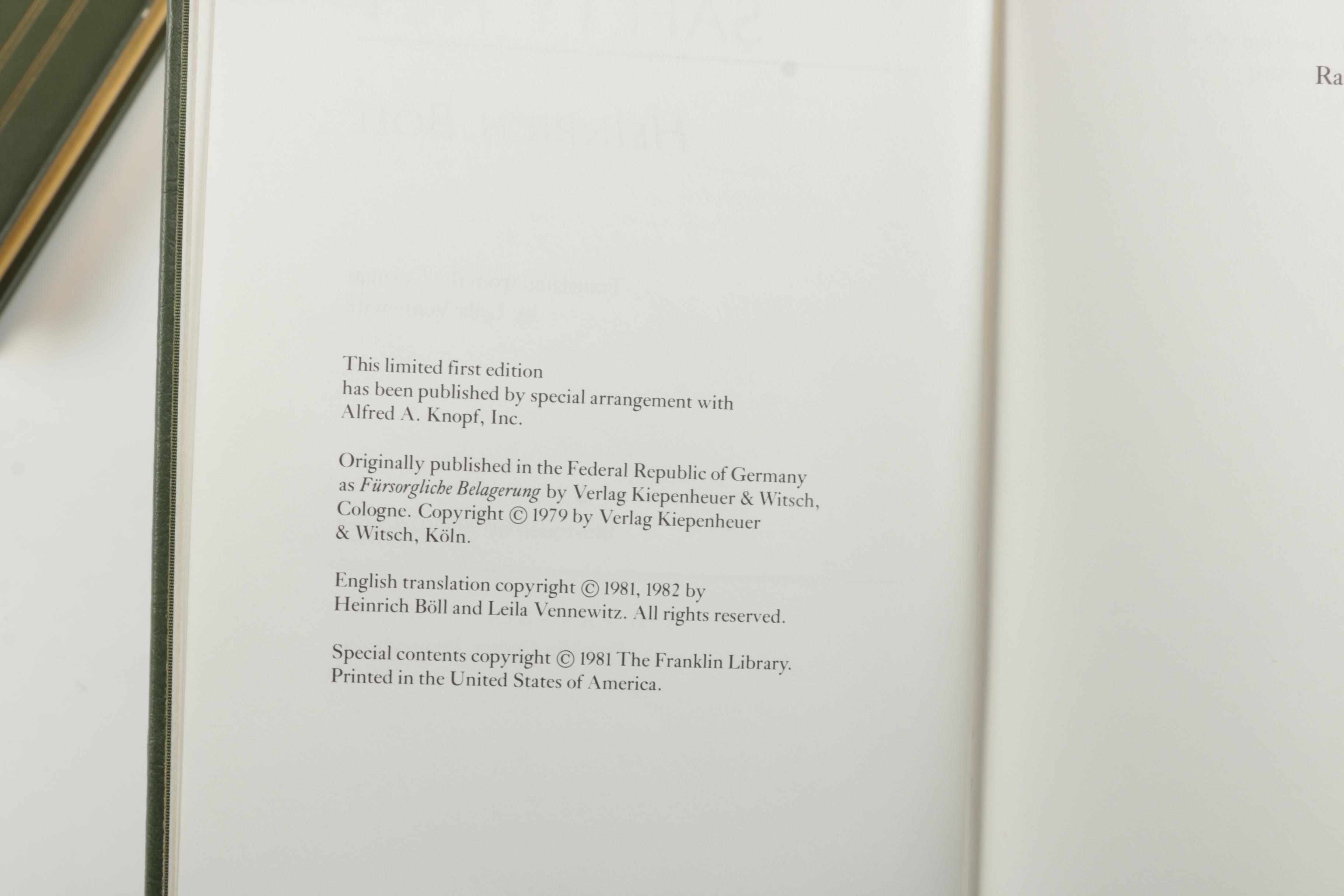 Franklin Library First Edition Society Novels