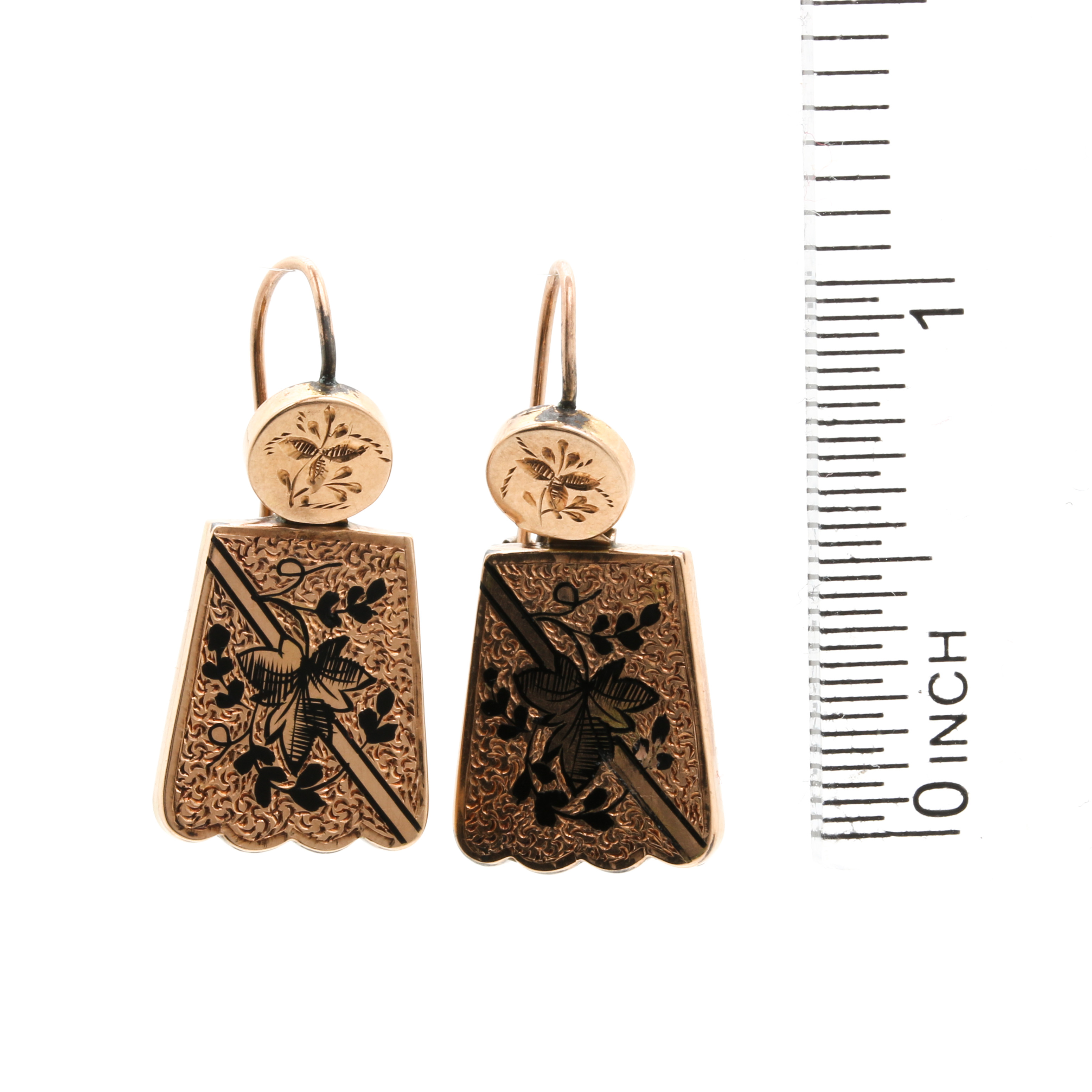 Antique Mid-Victorian 10K Yellow Gold Earrings