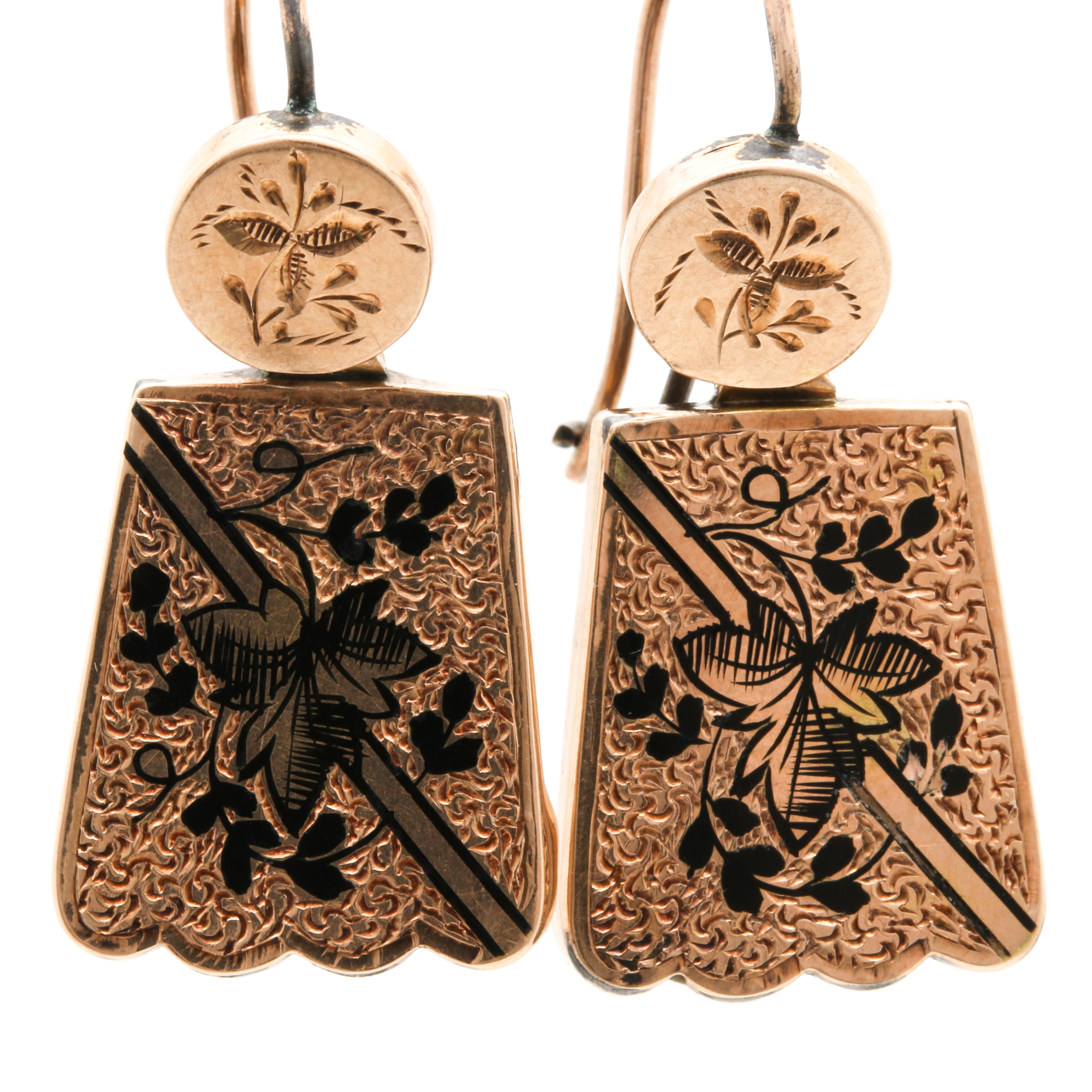 Antique Mid-Victorian 10K Yellow Gold Earrings