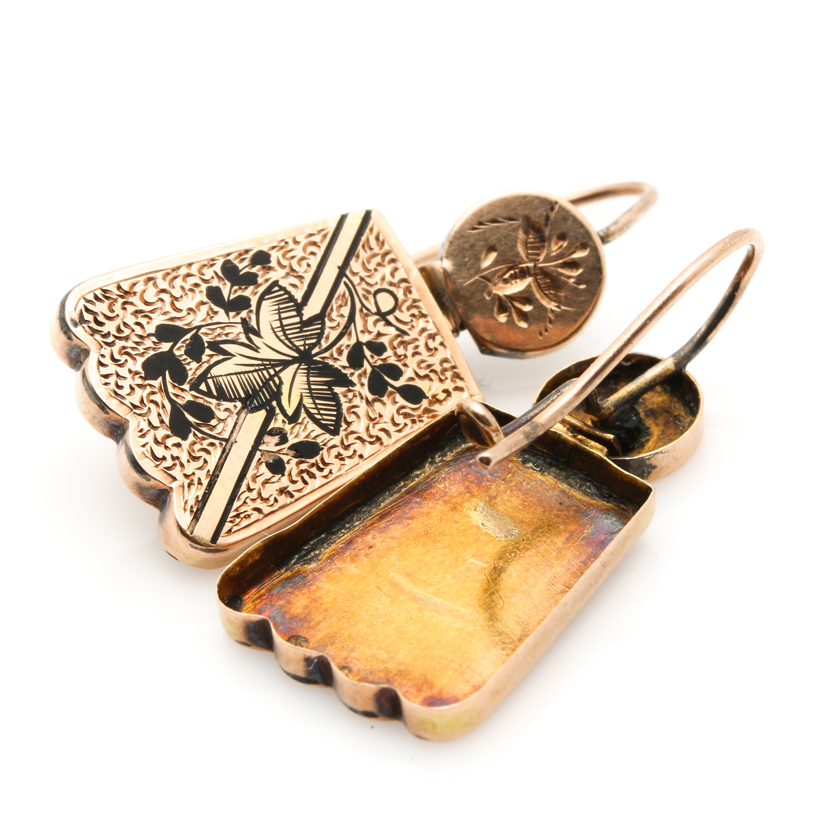 Antique Mid-Victorian 10K Yellow Gold Earrings