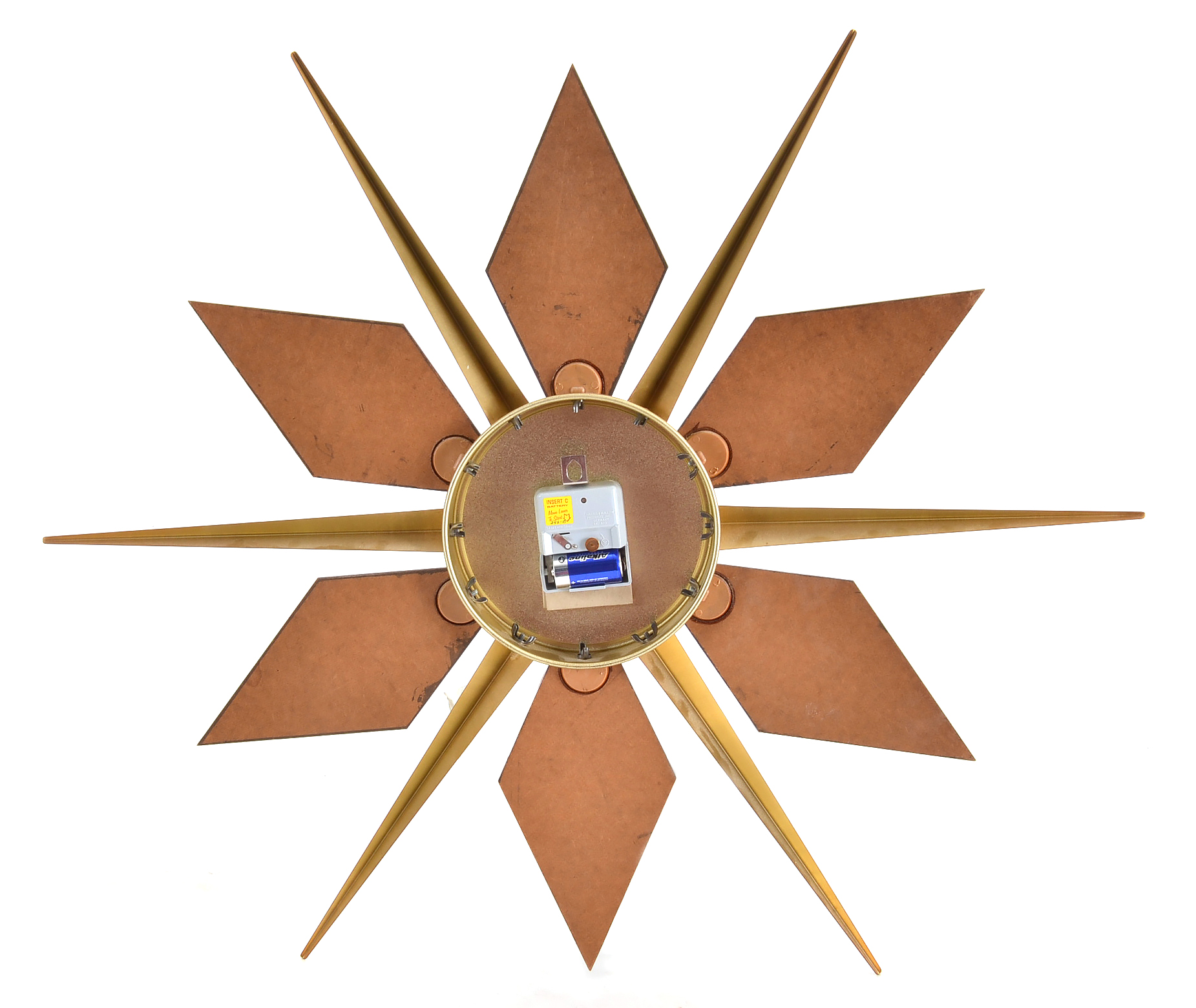 Mid Century Modern Sunburst Wall Clock