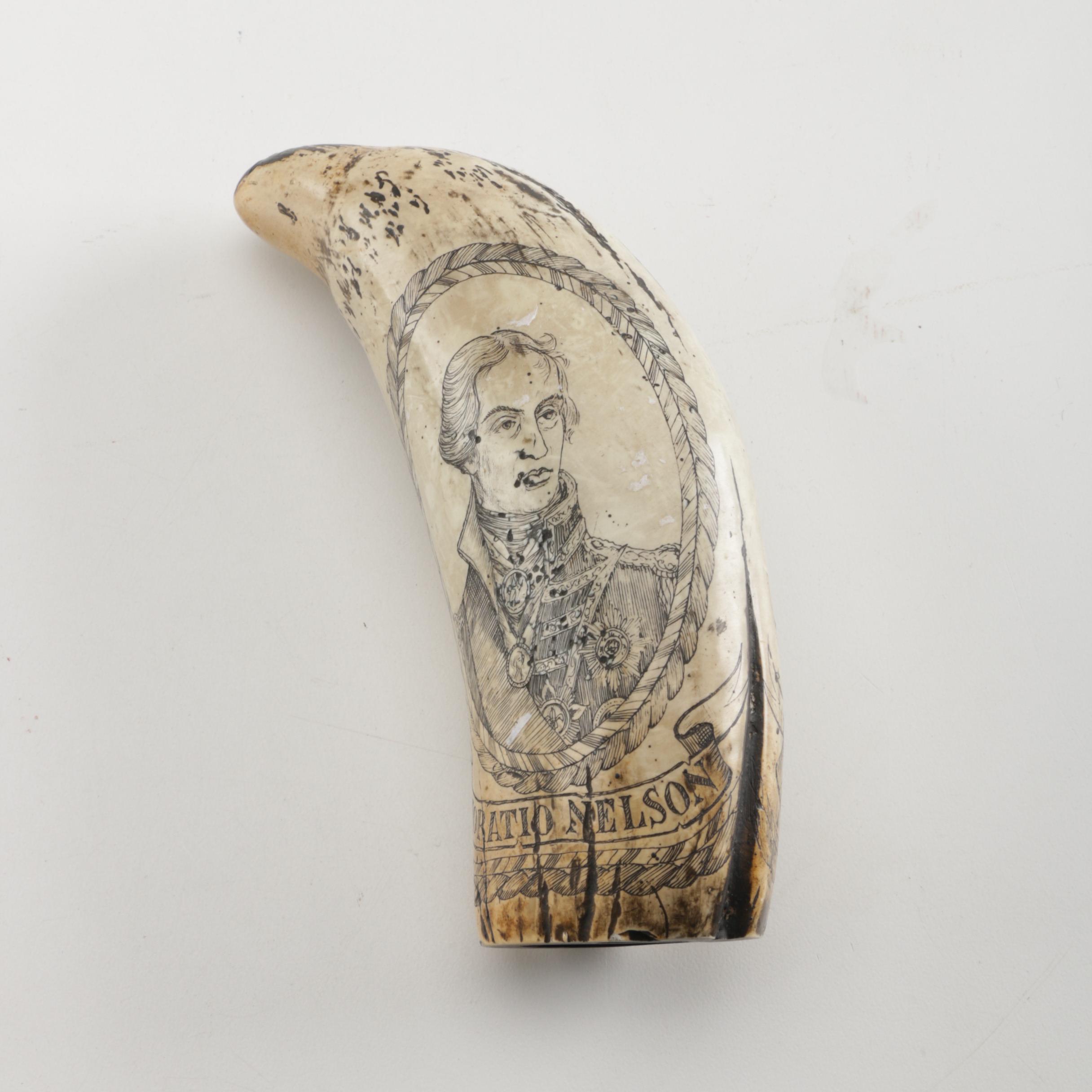 Resin Scrimshaw of H.M.S. Victory