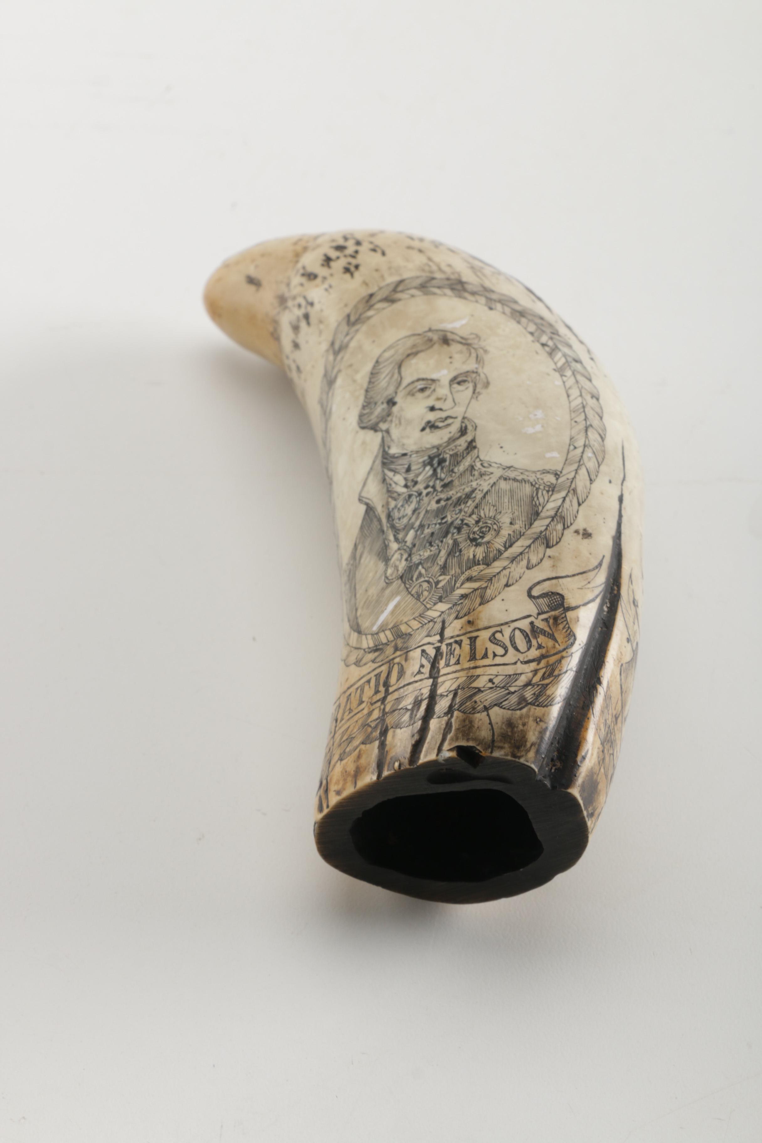 Resin Scrimshaw of H.M.S. Victory