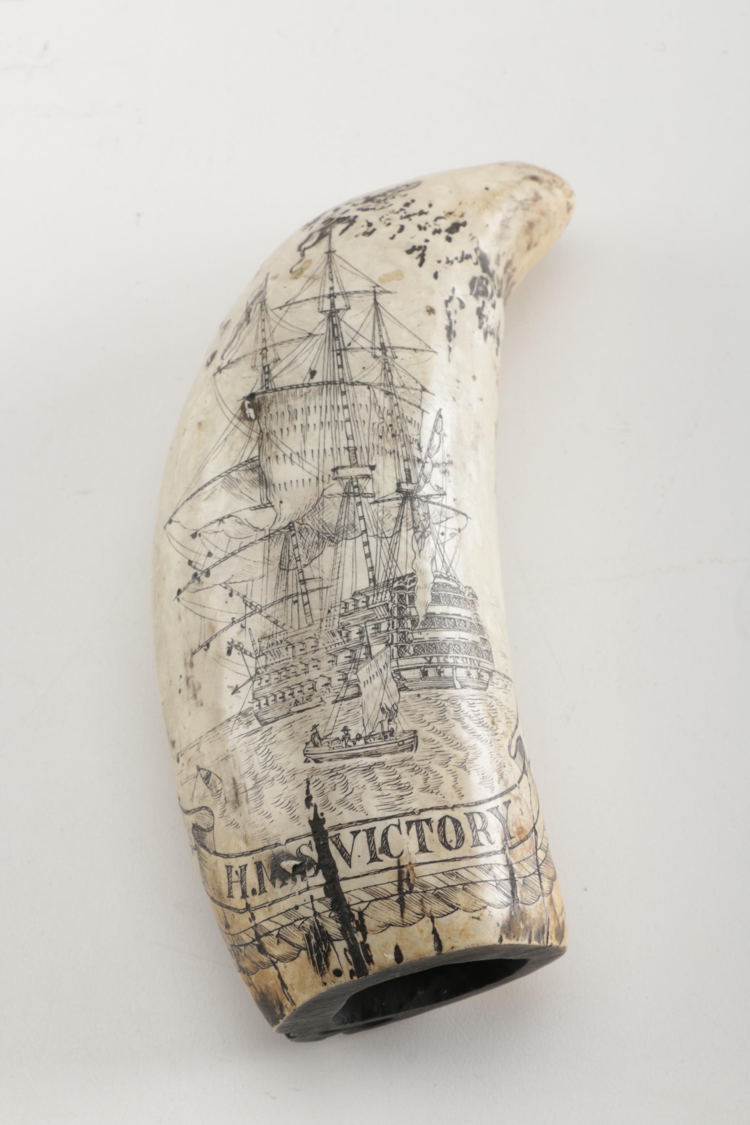 Resin Scrimshaw of H.M.S. Victory