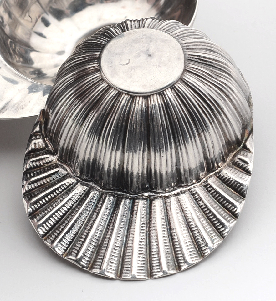 Pair of 18th and 20th Century Sterling Silver Jockey Cap Tea Caddy Spoons