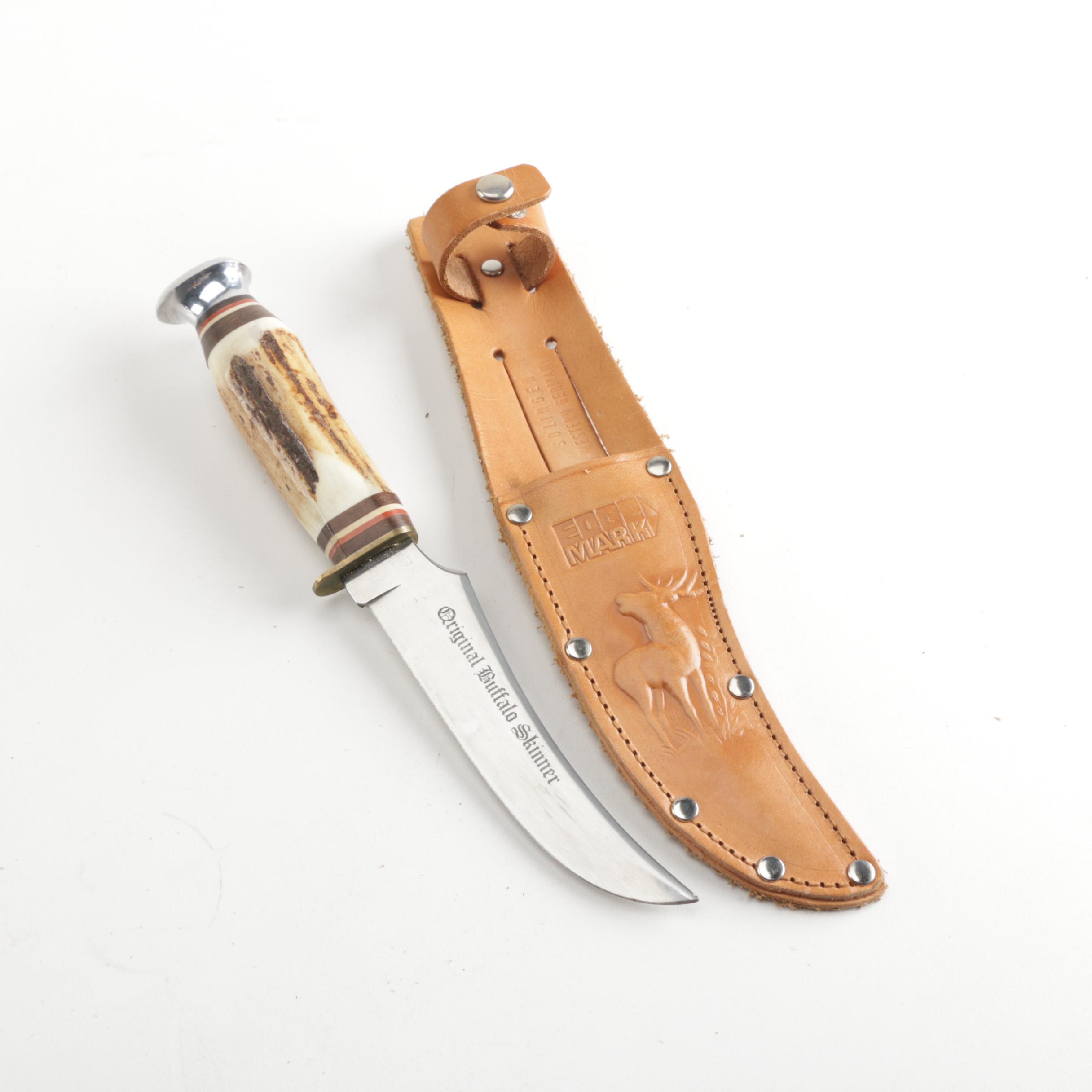 Edge "Original Buffalo" Fixed Blade Hunting Knife with Edge "Mark" Sheath