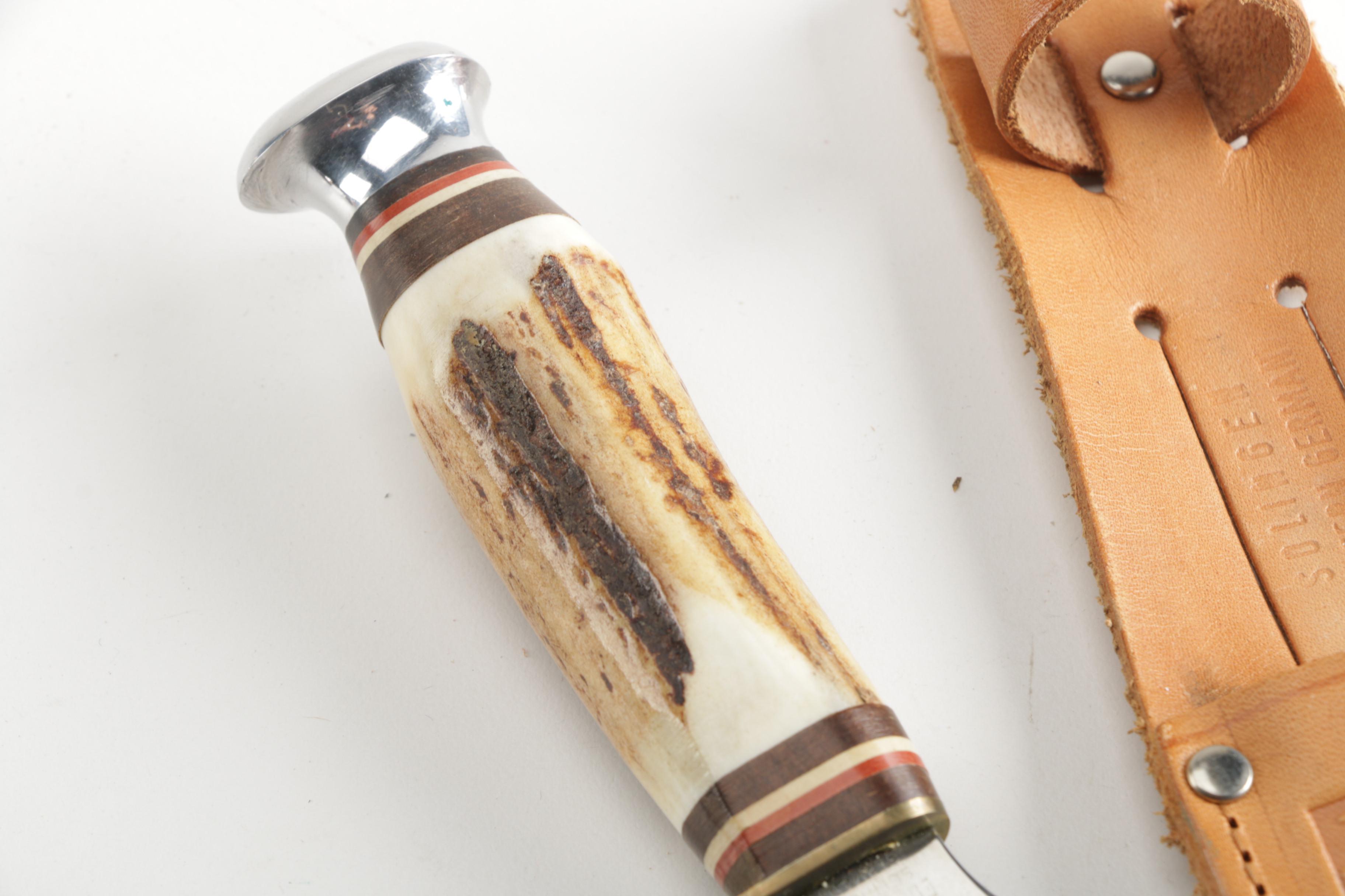 Edge "Original Buffalo" Fixed Blade Hunting Knife with Edge "Mark" Sheath