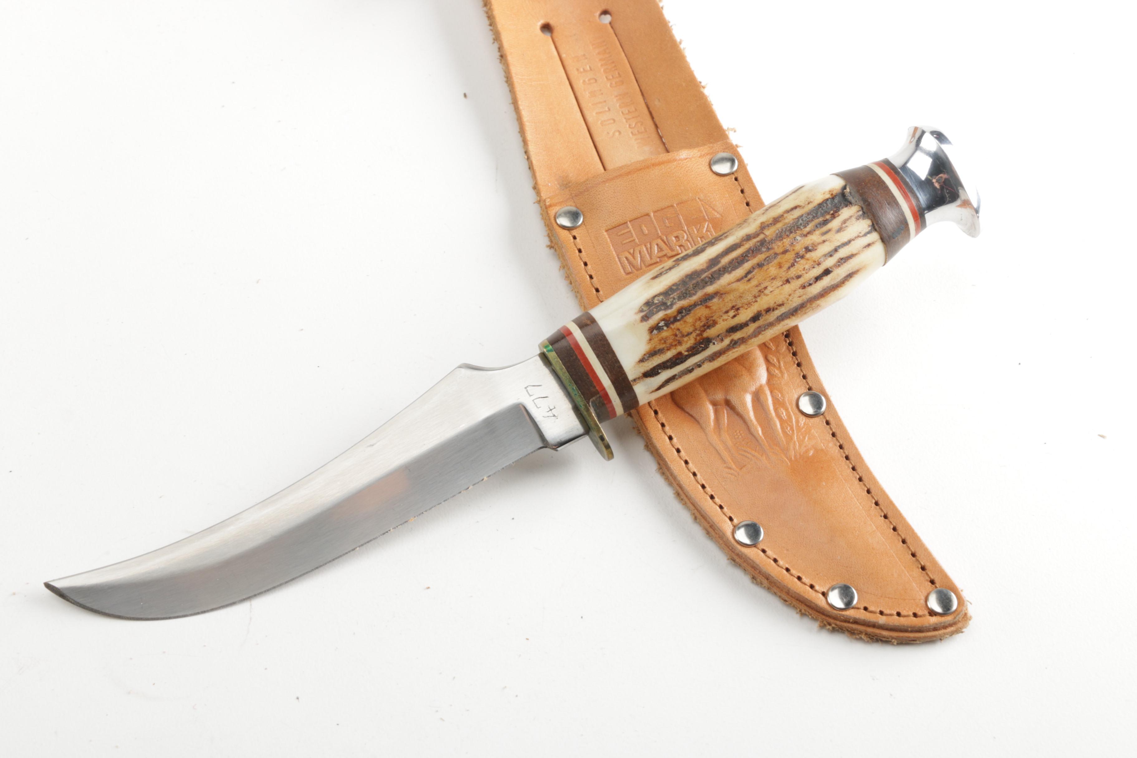 Edge "Original Buffalo" Fixed Blade Hunting Knife with Edge "Mark" Sheath