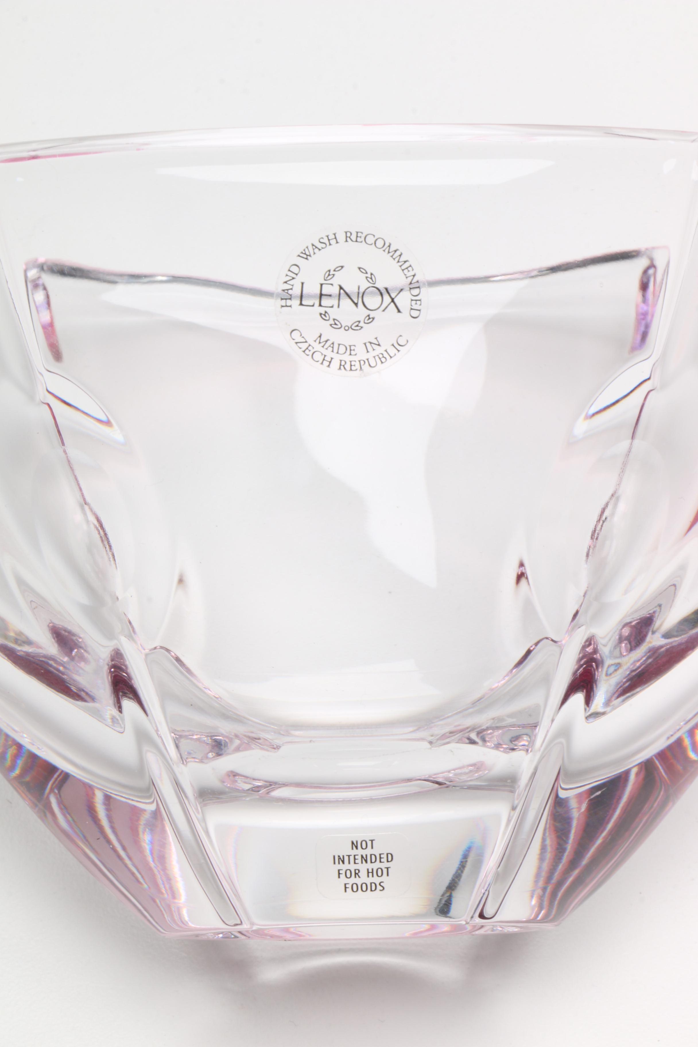 Opaline Glass Compote and Lenox Crystal Bowl