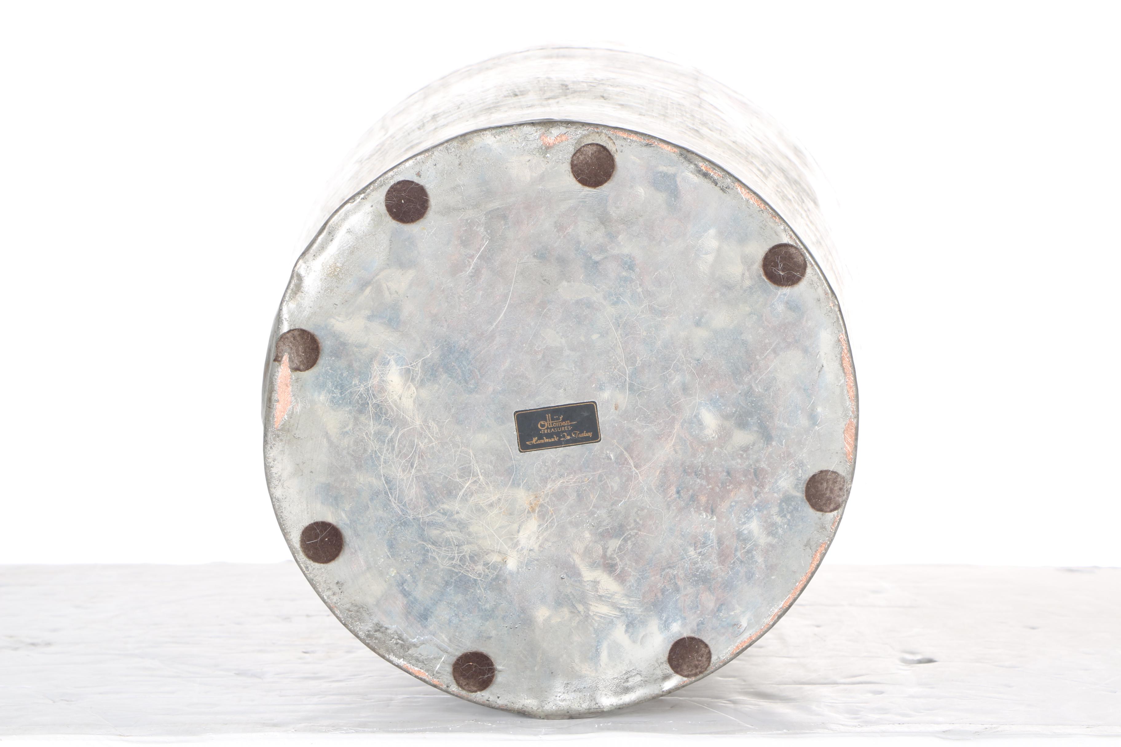 Hammered Metal Lidded Urn