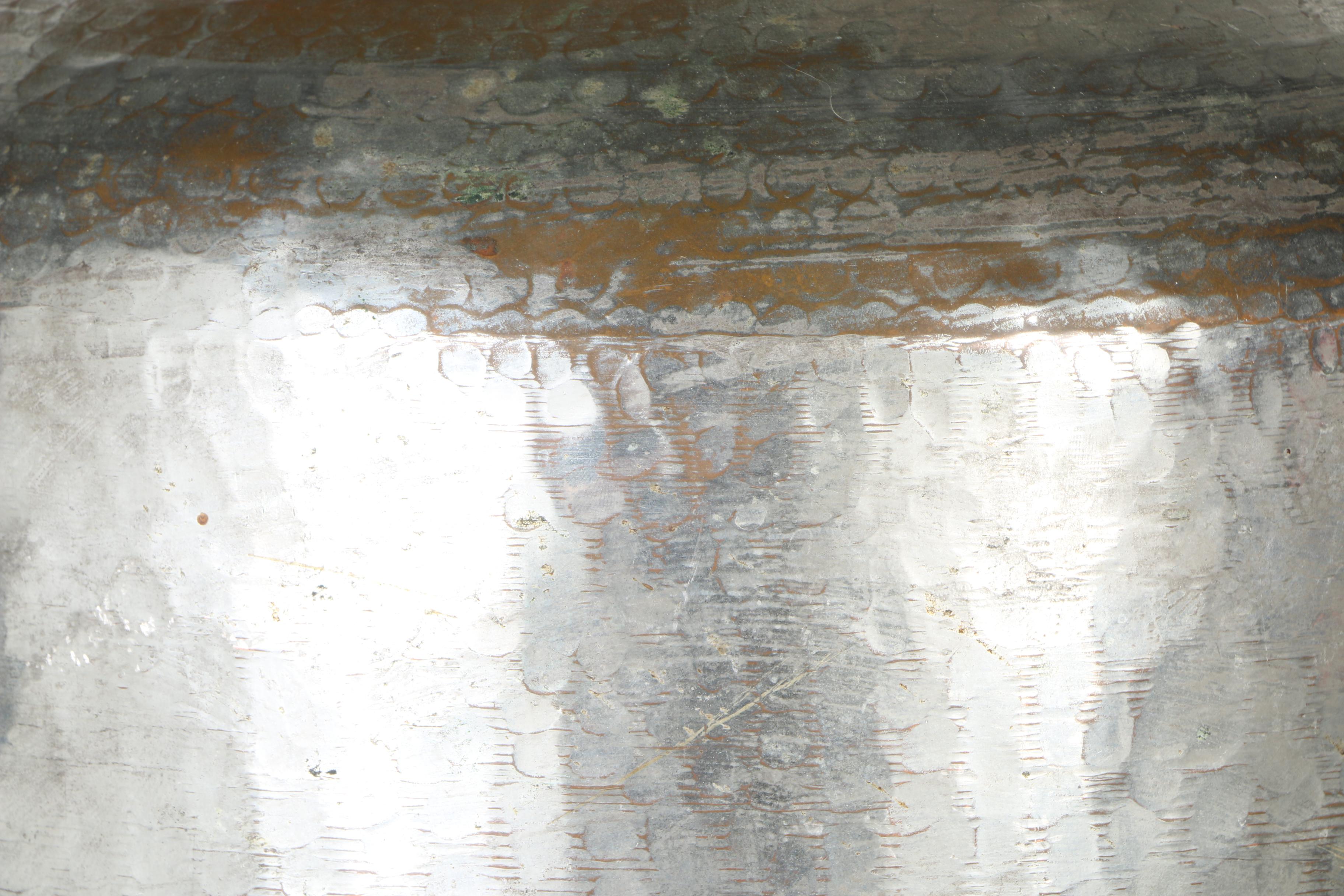 Hammered Metal Lidded Urn