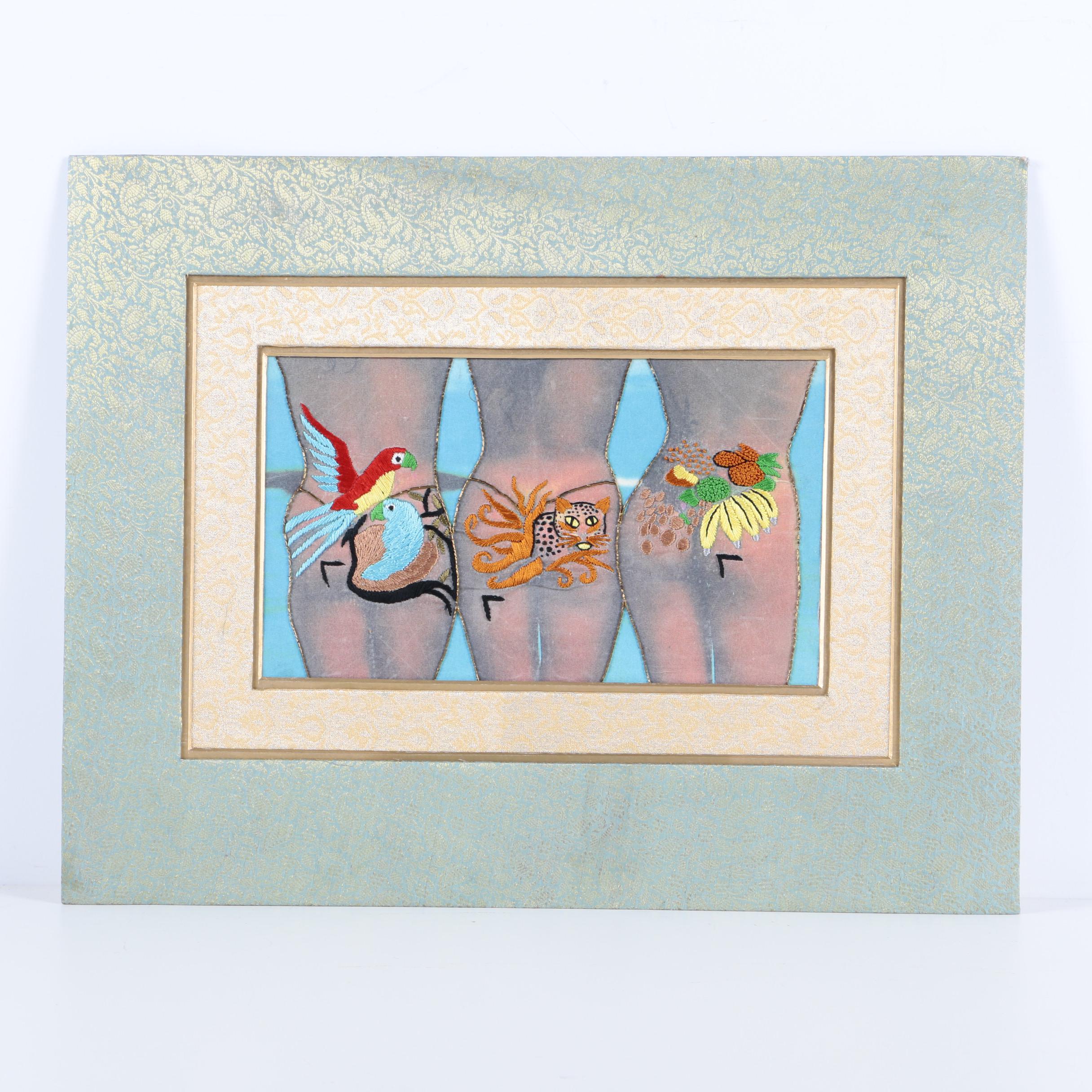 Beaded Embroidery Embellishments on Prints of Figures