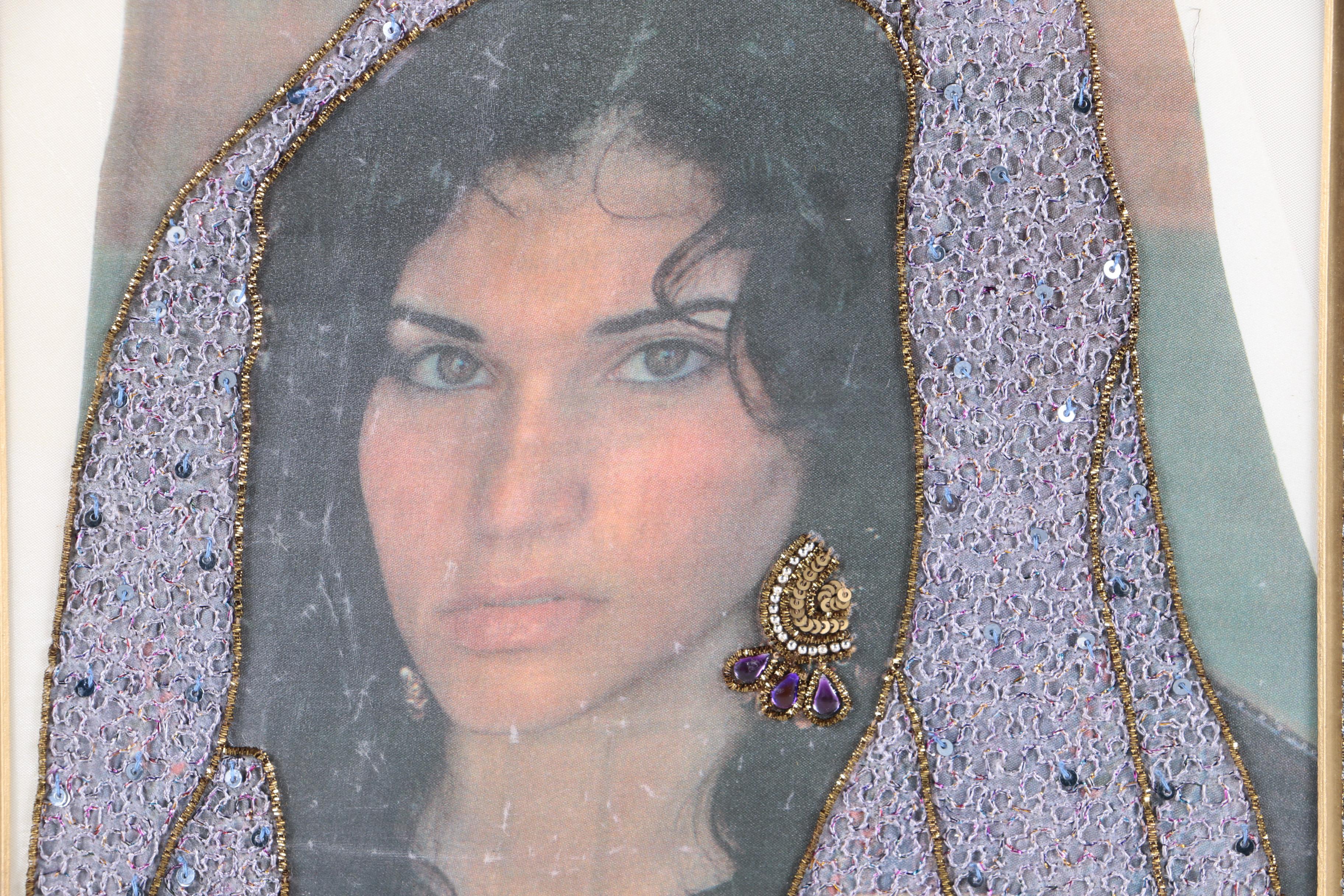 Beaded Embroidery Embellishments on Prints of Figures