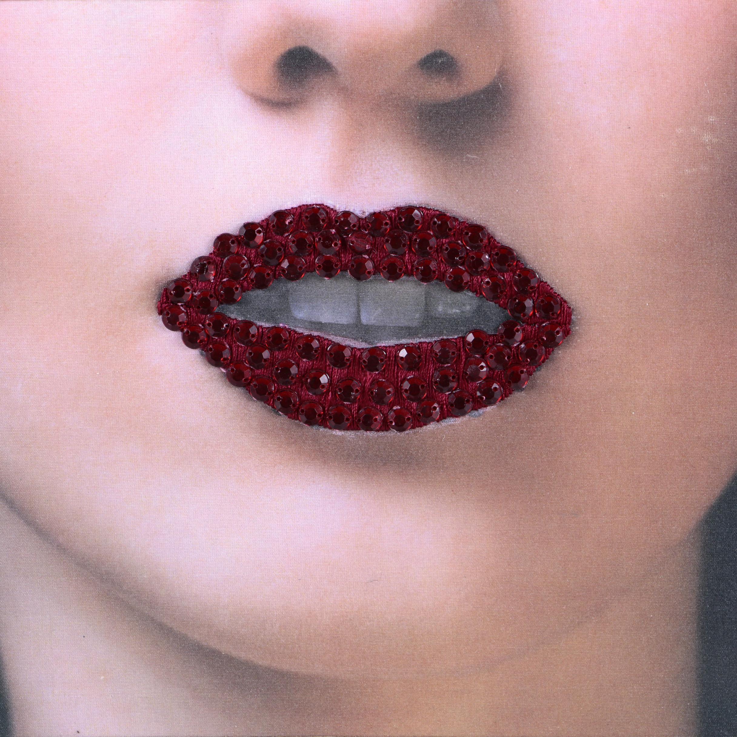 Beaded Embroidery Embellishments on Prints of Figures