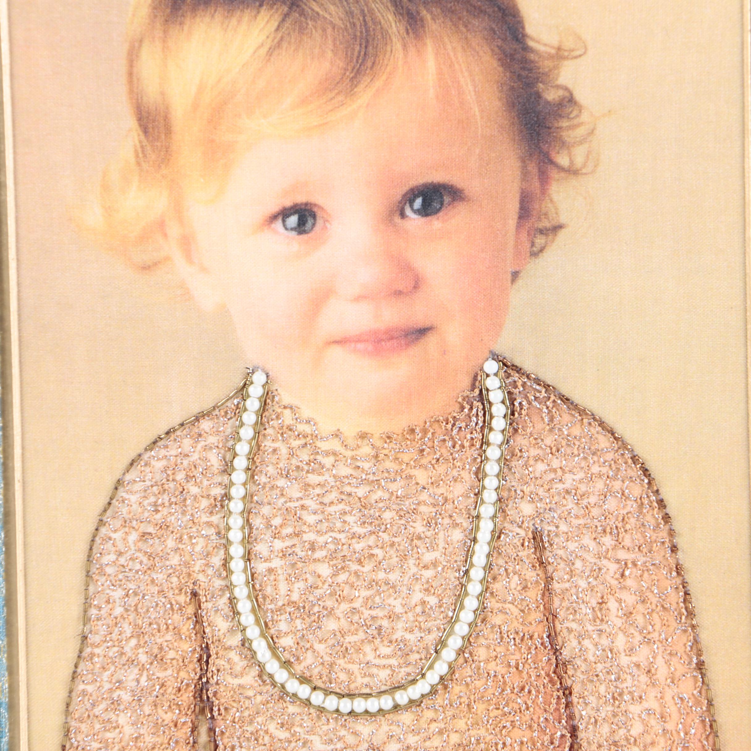 Beaded Embroidery Embellishments on Prints of Figures