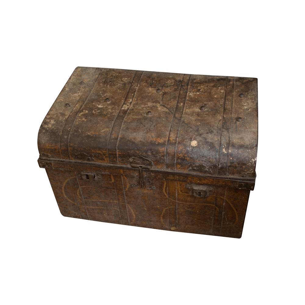 Vintage Metal Footlocker Trunk